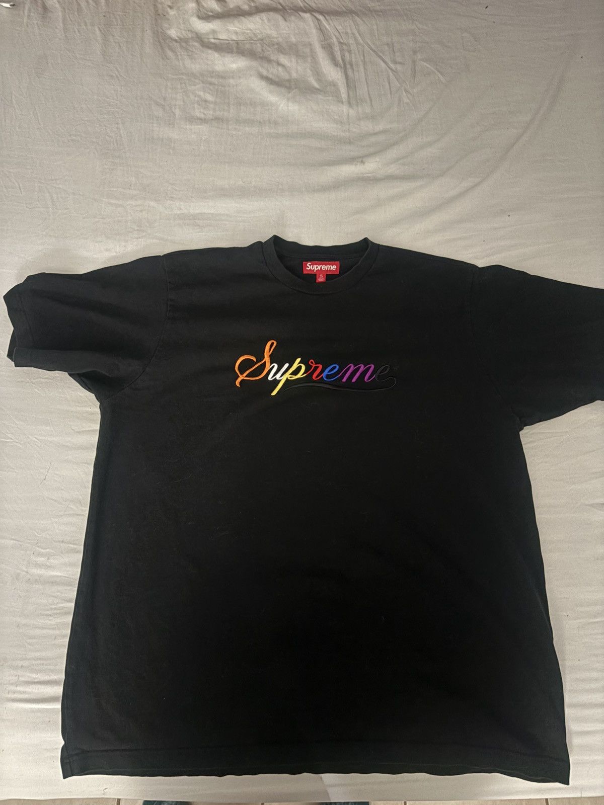 Supreme Supreme Cursive Tee Black (XL) – Authentic Size US XL / EU 56 / 4 - 2 Thumbnail