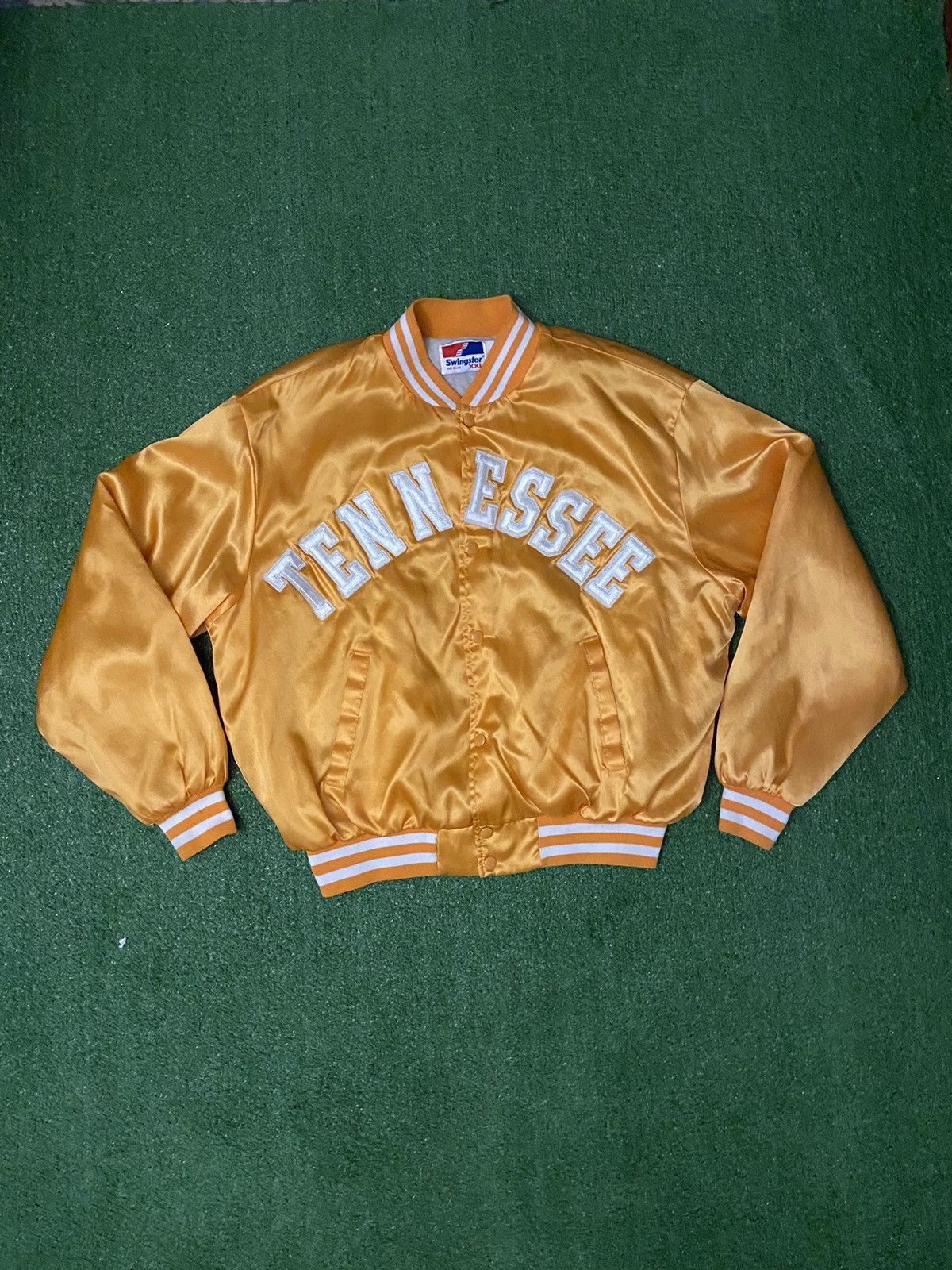 Image of Vintage 80's College Tennessee Volunteers Satin Jacket in Orange, Men's (Size 2XL)