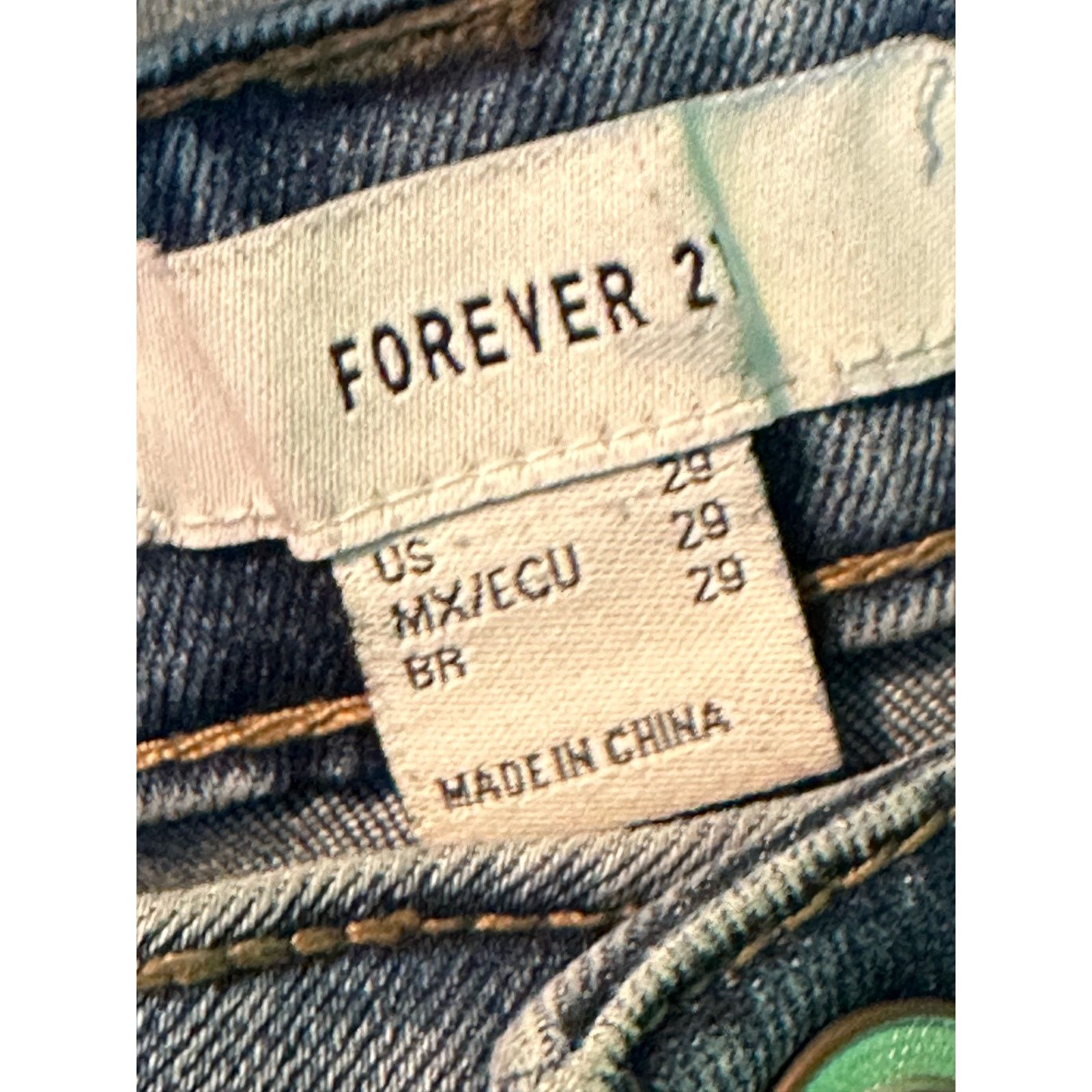 Forever 21 FOREVER 21 blue skinny high waisted stretch jeans size 29 Size 29" - 3 Thumbnail