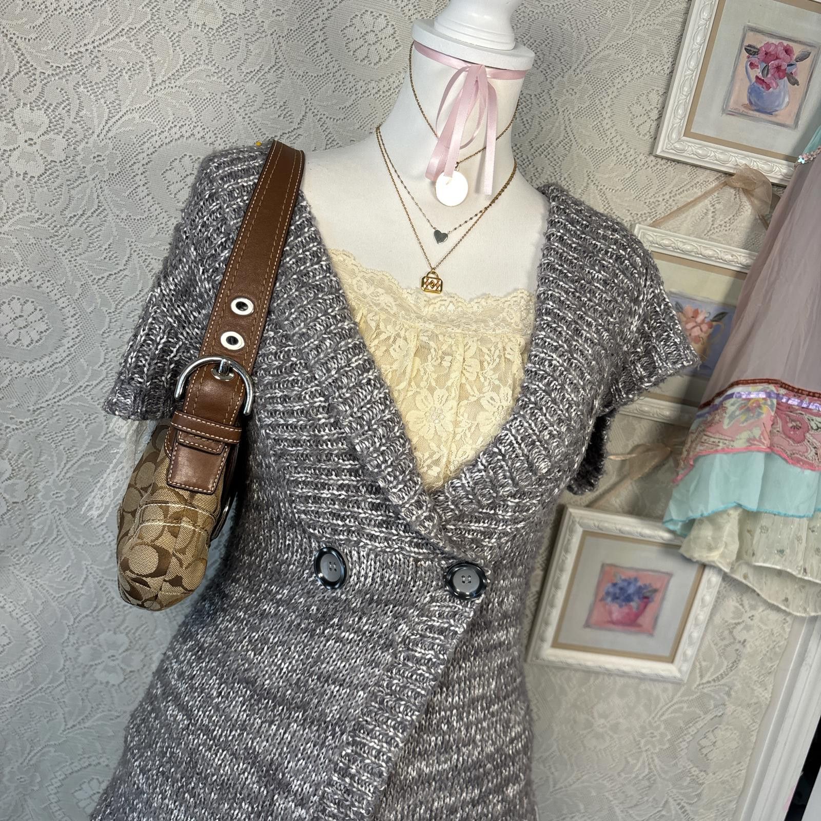 Cartoon Network vintage cozy gray baby doll sweater dress Size S / US 4 / IT 40 - 3 Thumbnail