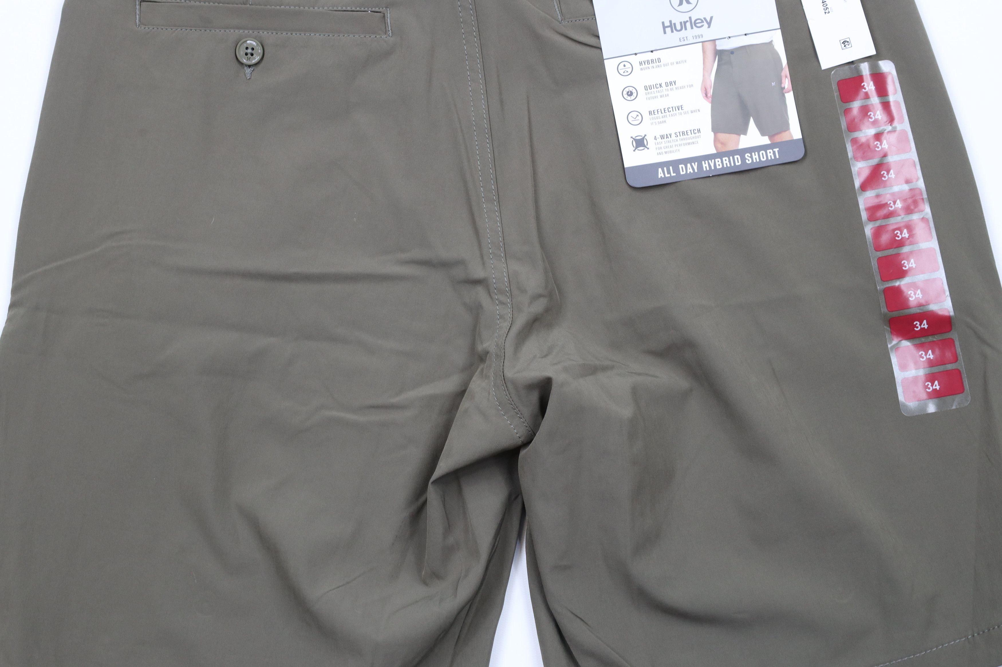 Vintage New Hurley Surfing Stretch All Day Hybrid Shorts Drab Green Size US 34 / EU 50 - 12 Thumbnail