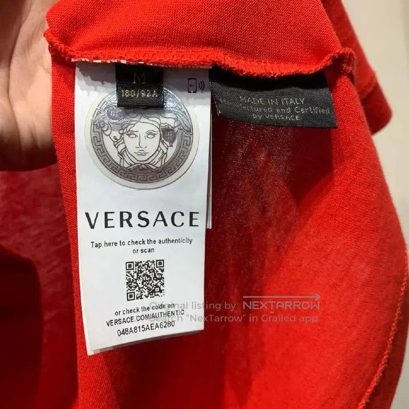 Versace Versace Red Cotton Men's T-Shirt . Size US M / EU 48-50 / 2 - 8 Thumbnail