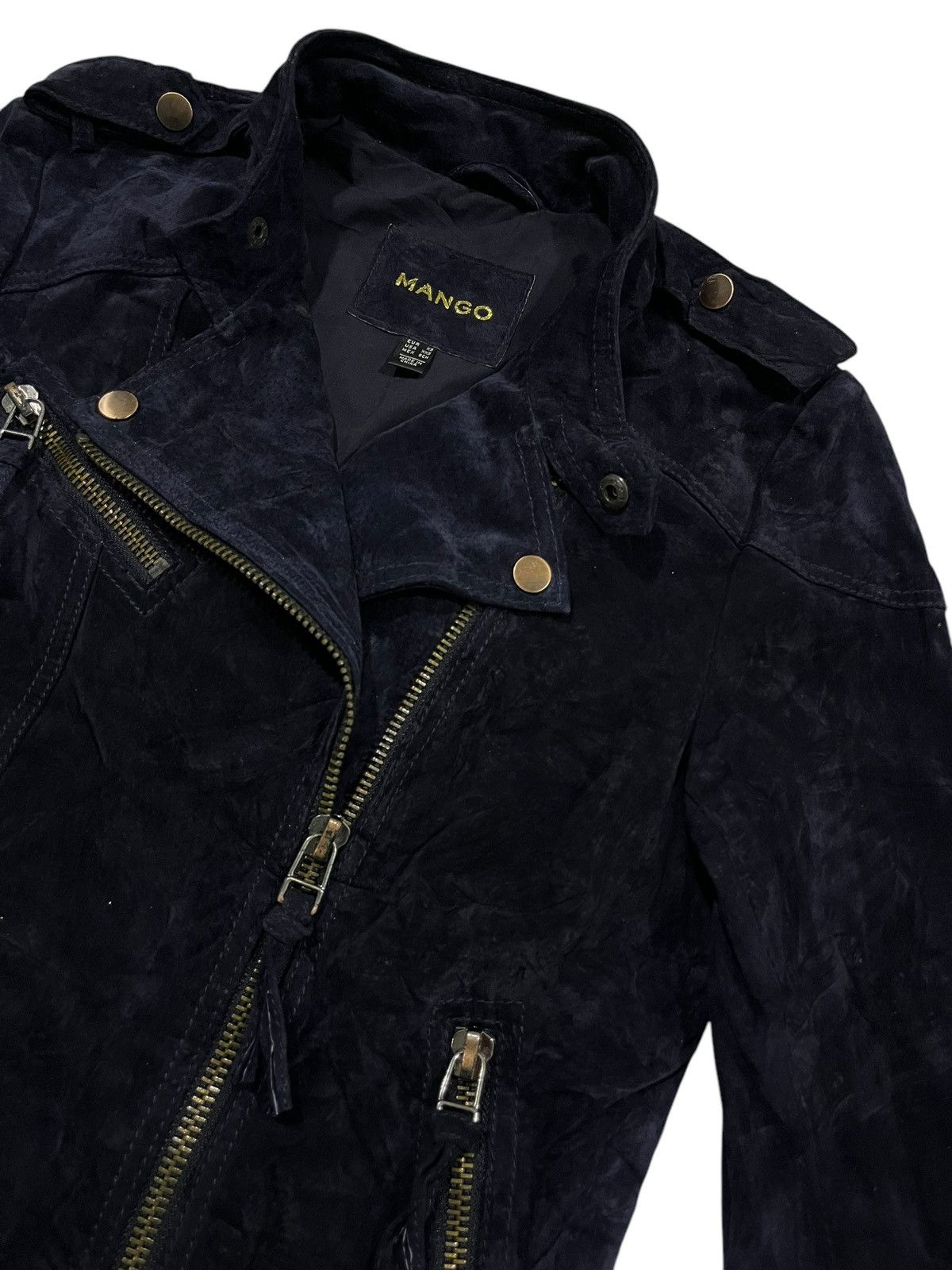 If Six Was Nine MANGO DOUBLE COLLAR IFSIXWASNINE SUEDE ZIPPER BIKER JACKET Size XS / US 0-2 / IT 36-38 - 6 Thumbnail