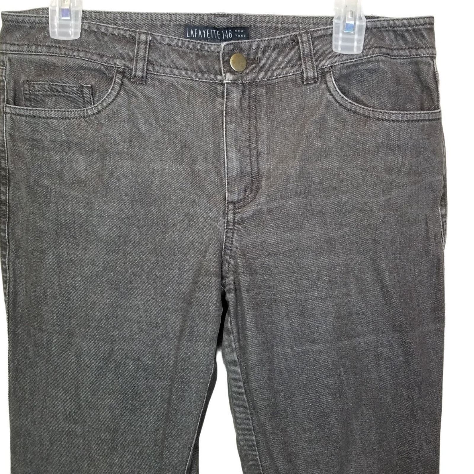 Lafayette 148 Lafayette 148 Womens Faded Black Straight Leg Jeans 6 Mid Size 28" / US 6 / IT 42 - 2 Thumbnail