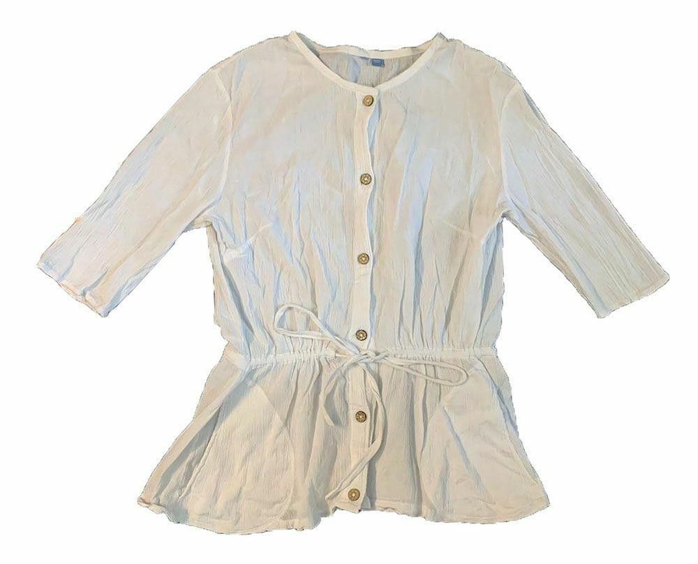 Designer Pre Owned White Hand Made Blouse L Size L / US 10 / IT 46 - 2 Thumbnail