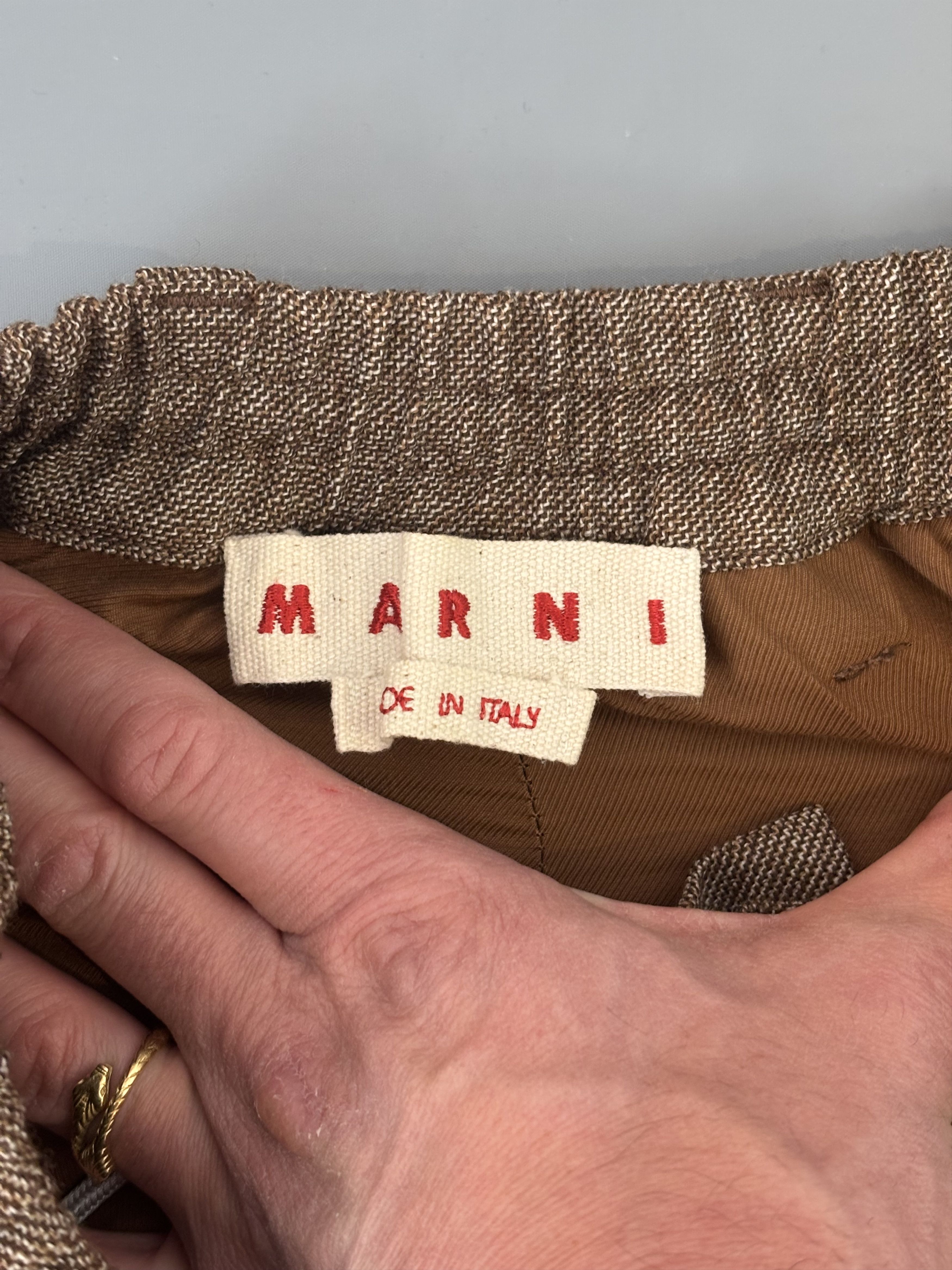 Marni Pantalon élastiqué Marni marron chiné en tbe Size US 32 / EU 48 - 12 Thumbnail