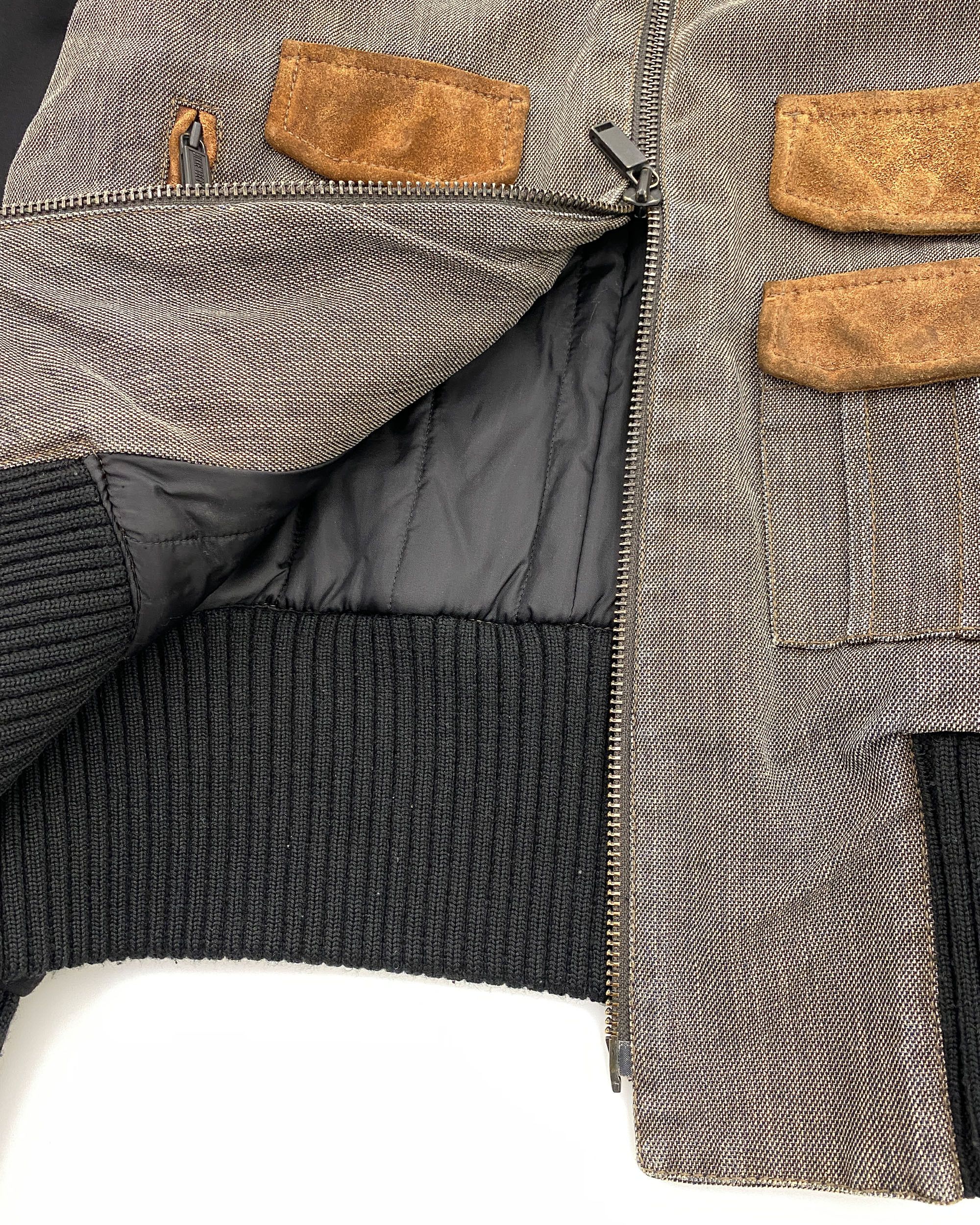 Dirk Bikkembergs 2000s Padded Leather Flap Pocket Jacket Size US L / EU 52-54 / 3 - 8 Thumbnail