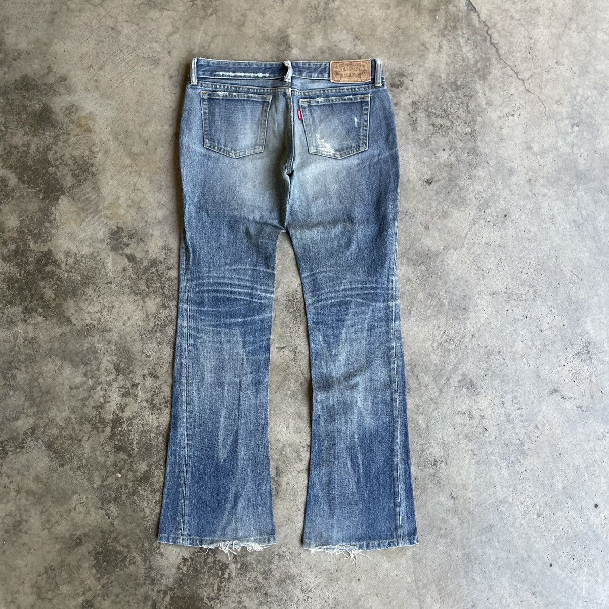MOUSSY 🔥Vintage Moussy Stoned Washed Ripped Distress Flare Jeans Size 31" - 4 Thumbnail