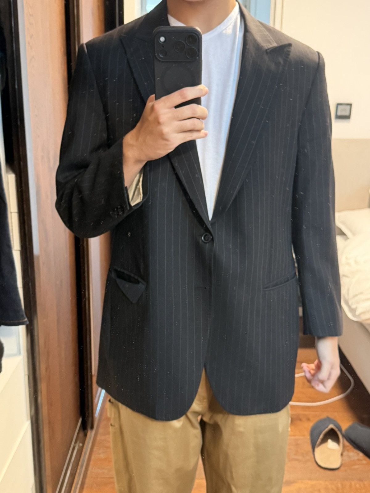 Dolce & Gabbana Dolce & Gabbana Wool Striped Coat Blazer Made In Italy Size US M / EU 48-50 / 2 - 13 Thumbnail