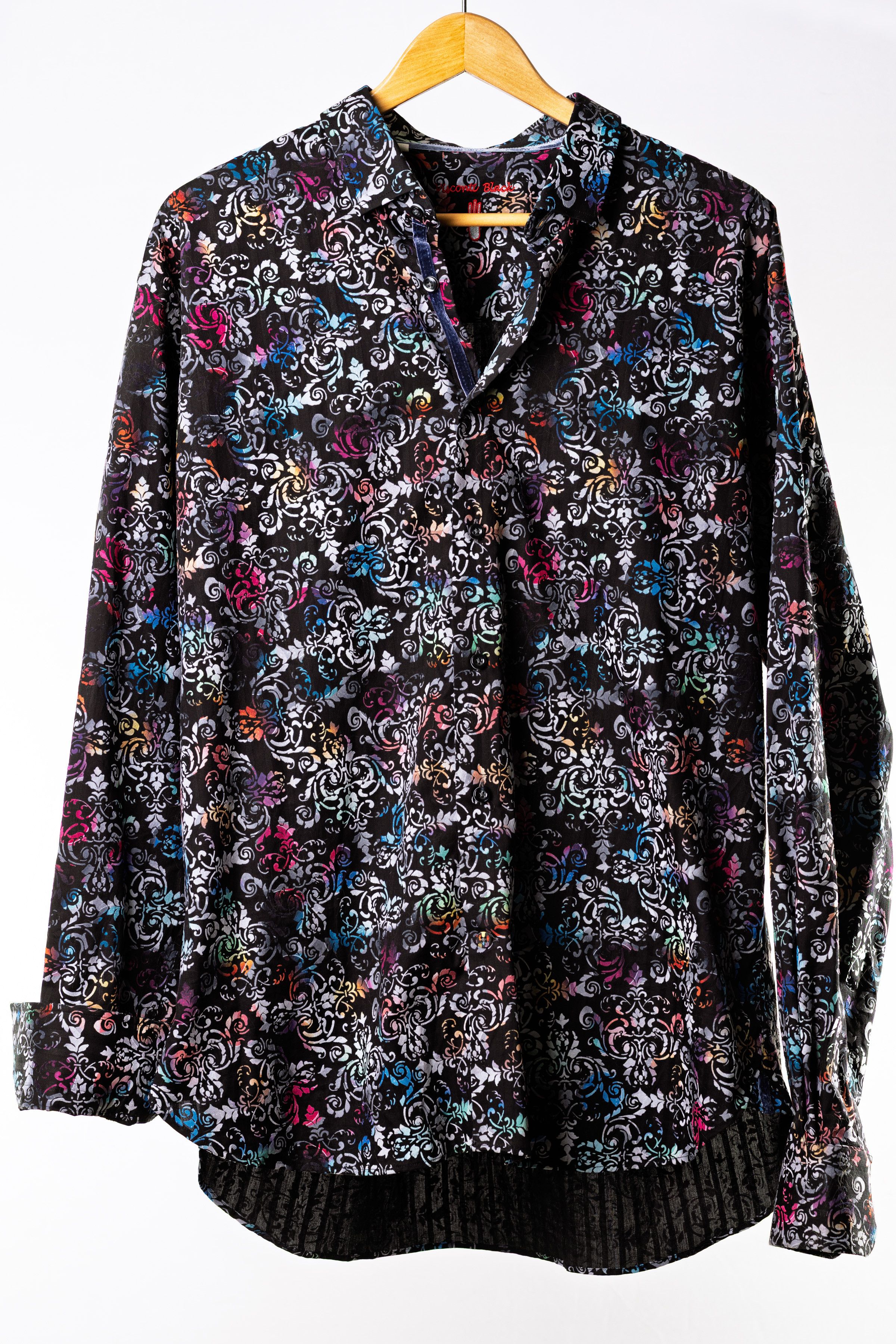 Luchiano Visconti Black Label Multicolor Cotton Shirt XL