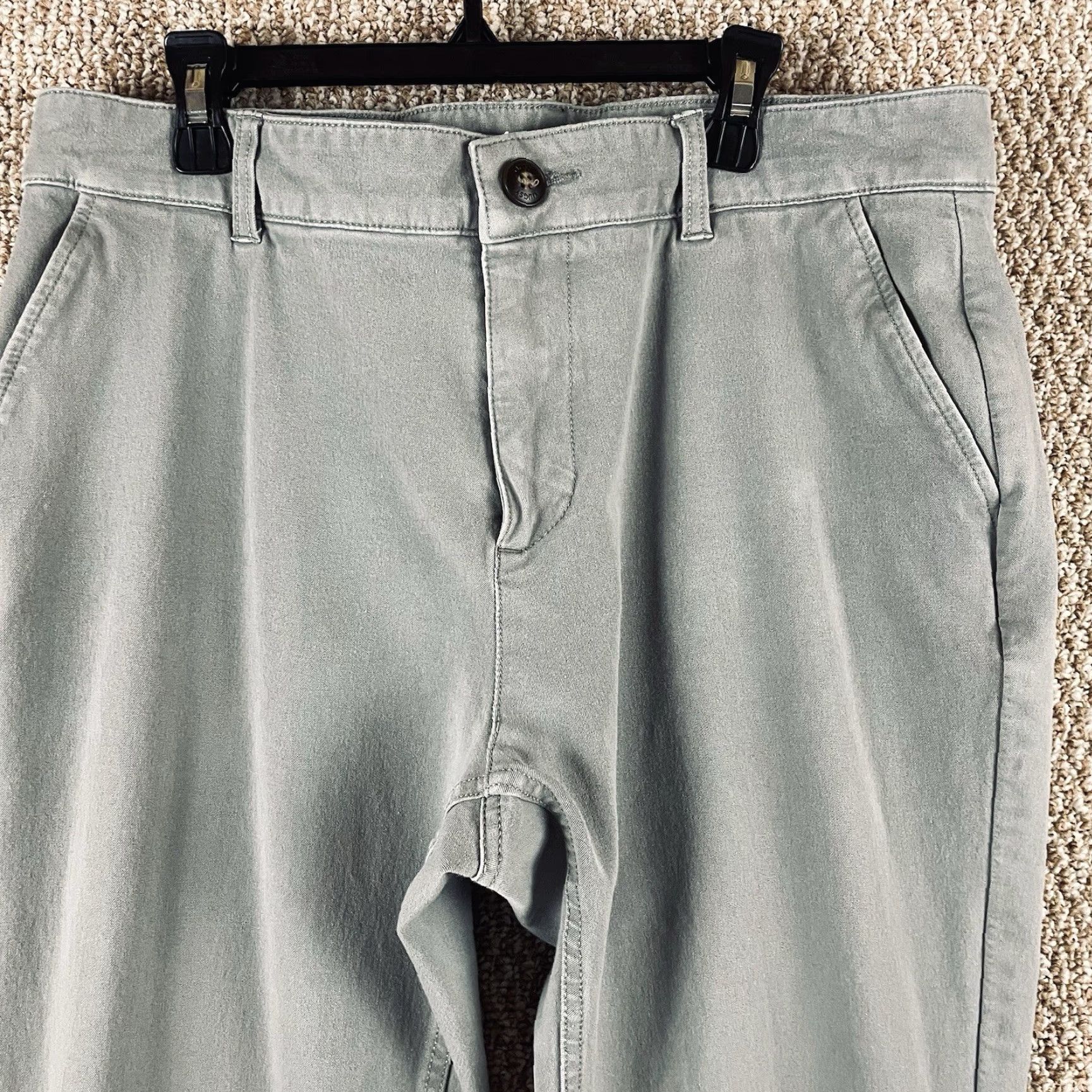 Vintage Mugsy Jeans Men 33x32 Gray Damon’s Stretch Chino Preppy Straight Classic Comfort Zip Inseam 30 in Regular Cotton Blend Fall Spring Summer Winter Men Size US 33 - 3 Thumbnail