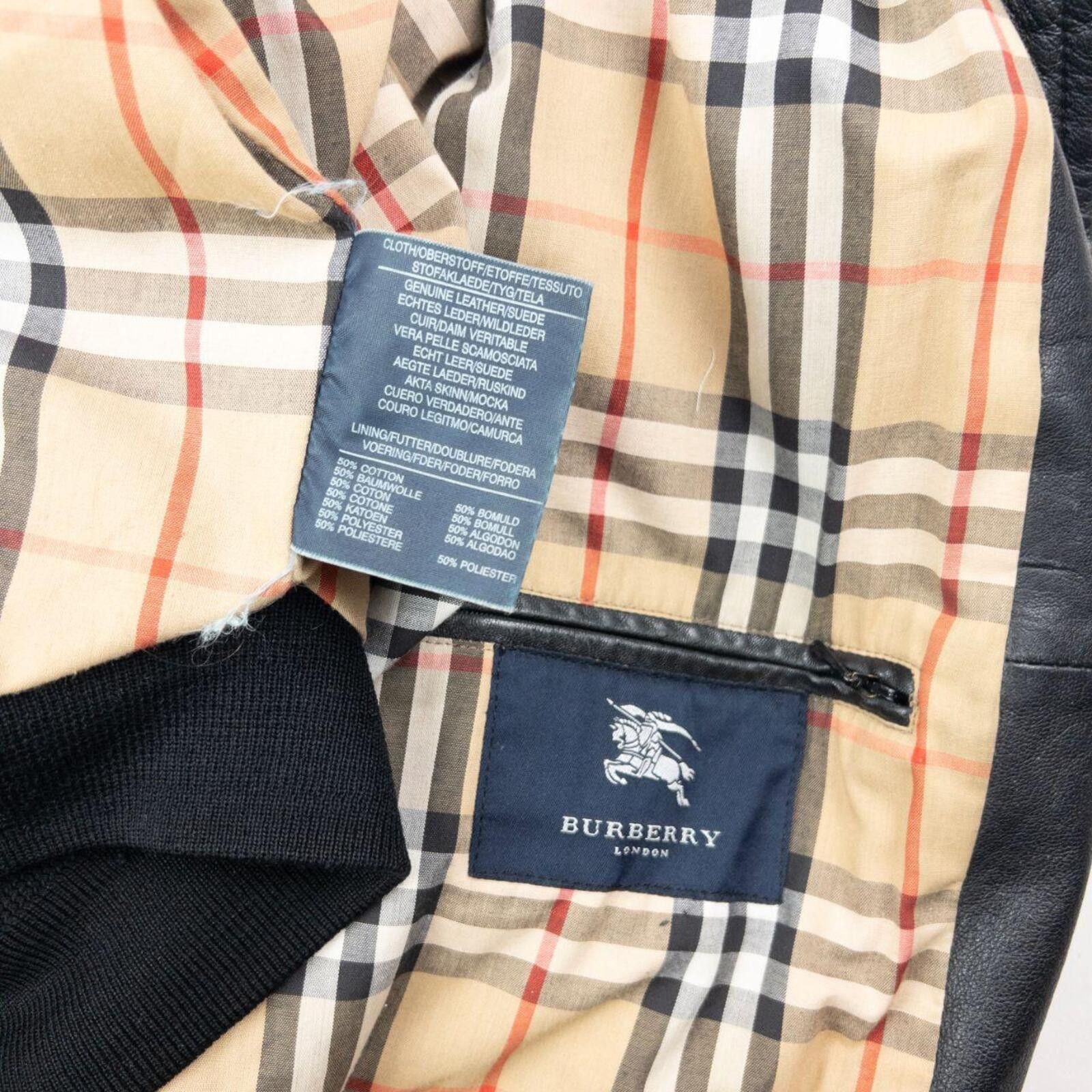 Burberry Vintage 2000s Burberry Nova Check Lined Leather Jacket L Size US L / EU 52-54 / 3 - 7 Thumbnail