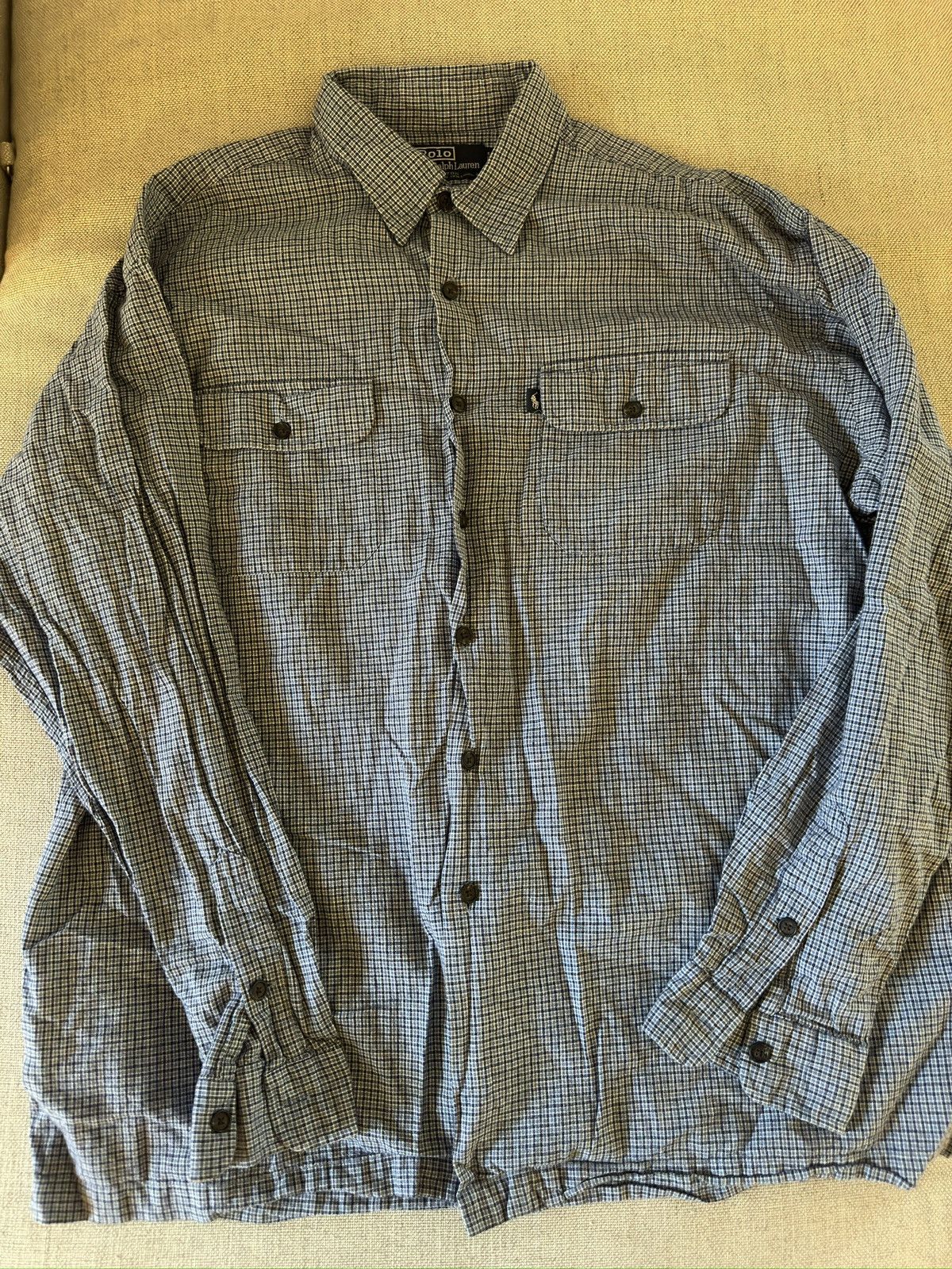 Polo Ralph Lauren × Vintage Polo By Ralph Lauren Vintage Button Patch Pocket Shirt Size US XL / EU 56 / 4 - 4 Thumbnail