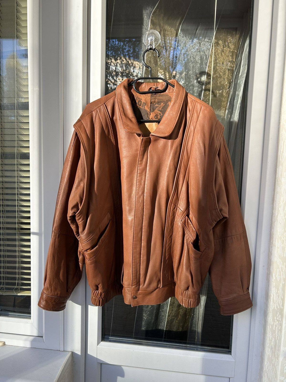 Genuine Leather × Vintage Vintage Leather Brown leather jacket men’s genuine leather Size US M / EU 48-50 / 2 - 2 Thumbnail