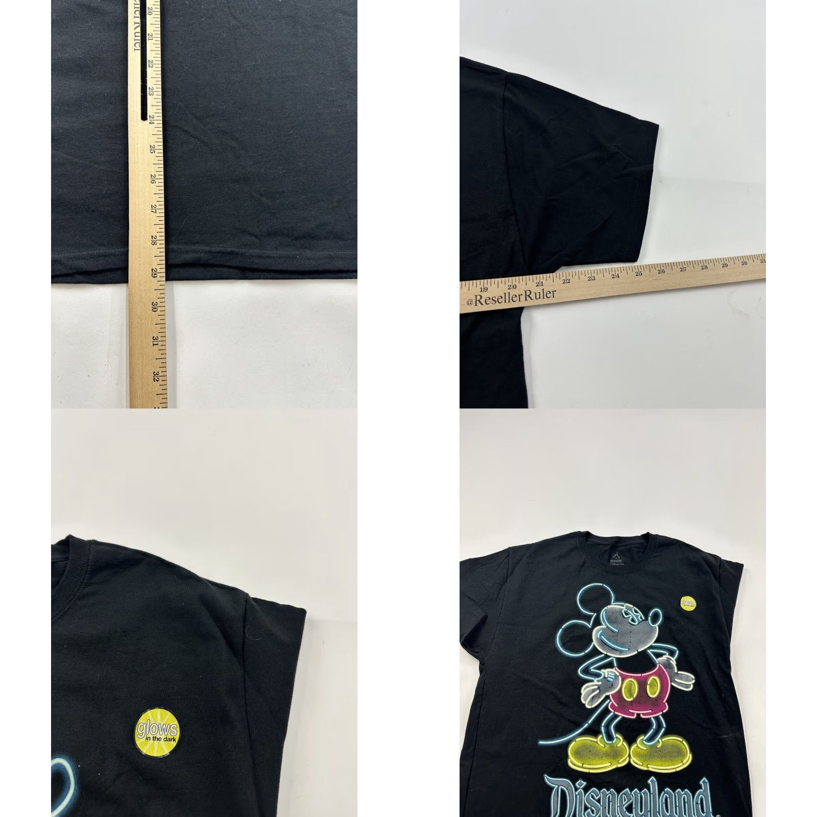 Disney Disney Mickey Mouse Shirt Adult Large Black Glow In The Dark Crew Neck Mens Size US L / EU 52-54 / 3 - 8 Thumbnail