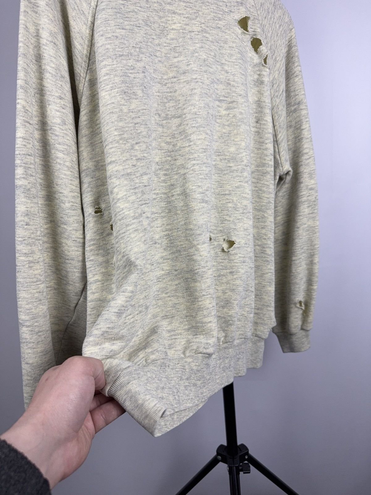 Japanese Brand Distressed Sweatshirt Switcher Grunge Crewneck Gray/Yellow Size US L / EU 52-54 / 3 - 10 Thumbnail