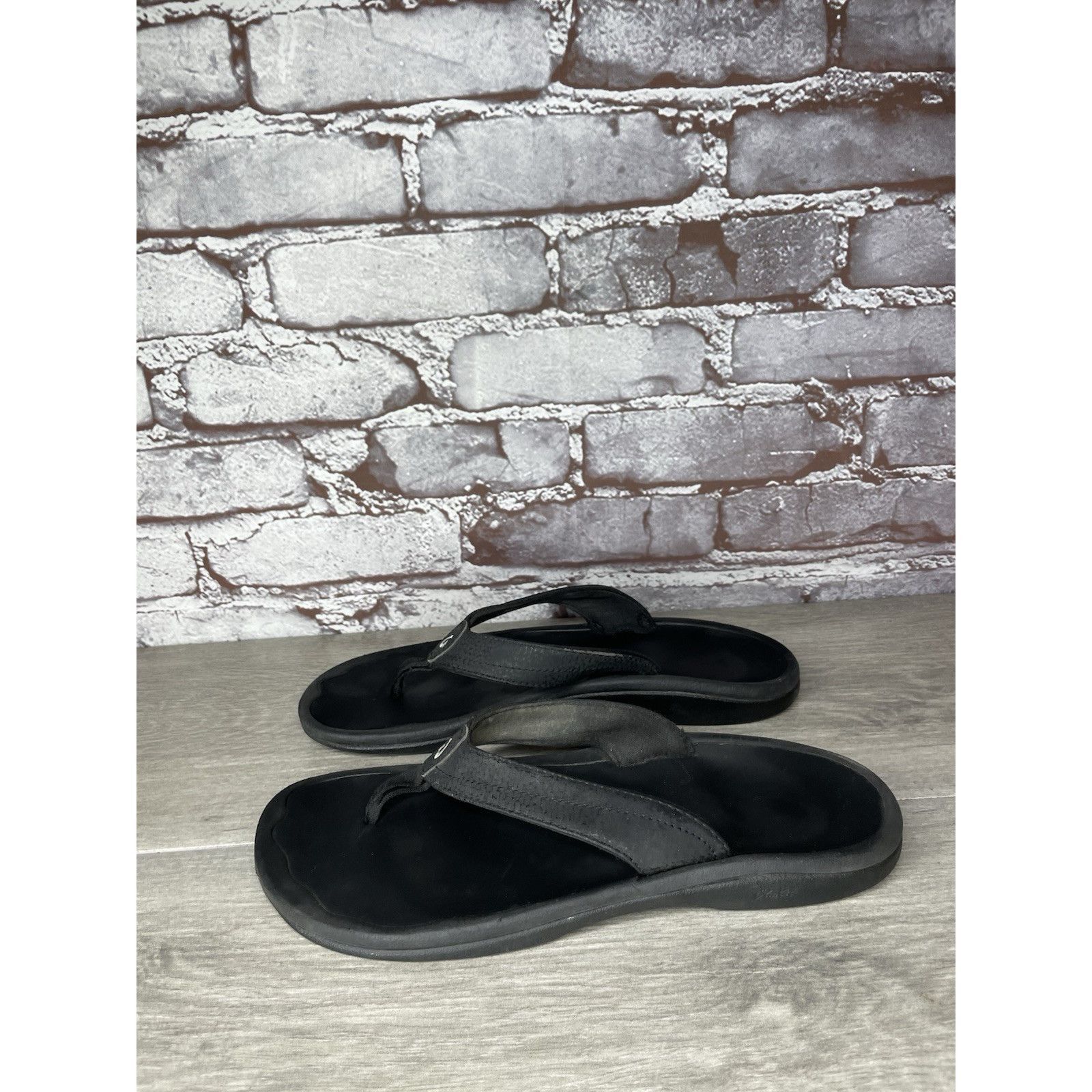 Olukai Olukai Ohana Black Synthetic Flip Flop Thong Beach Sandals W Size US 8 / IT 38 - 3 Thumbnail