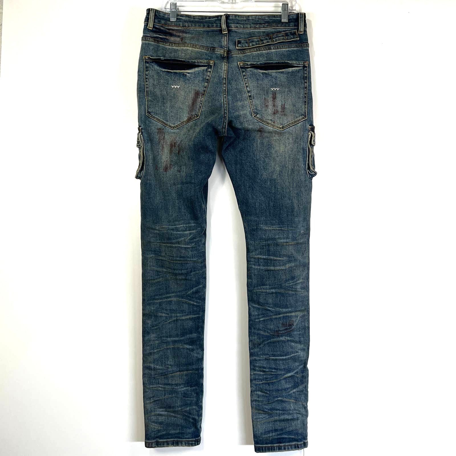 Other Bluecarats Spade Slim Fit Cargo Pockets Jeans Distressed Size US 33 - 9 Thumbnail