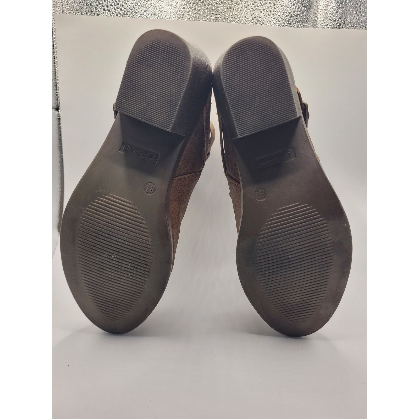 Forever 21 Forever Womens Ankle Boots Zip Brown 2" heel Buckles Sz 8.5 Size US 8.5 / IT 38.5 - 5 Thumbnail