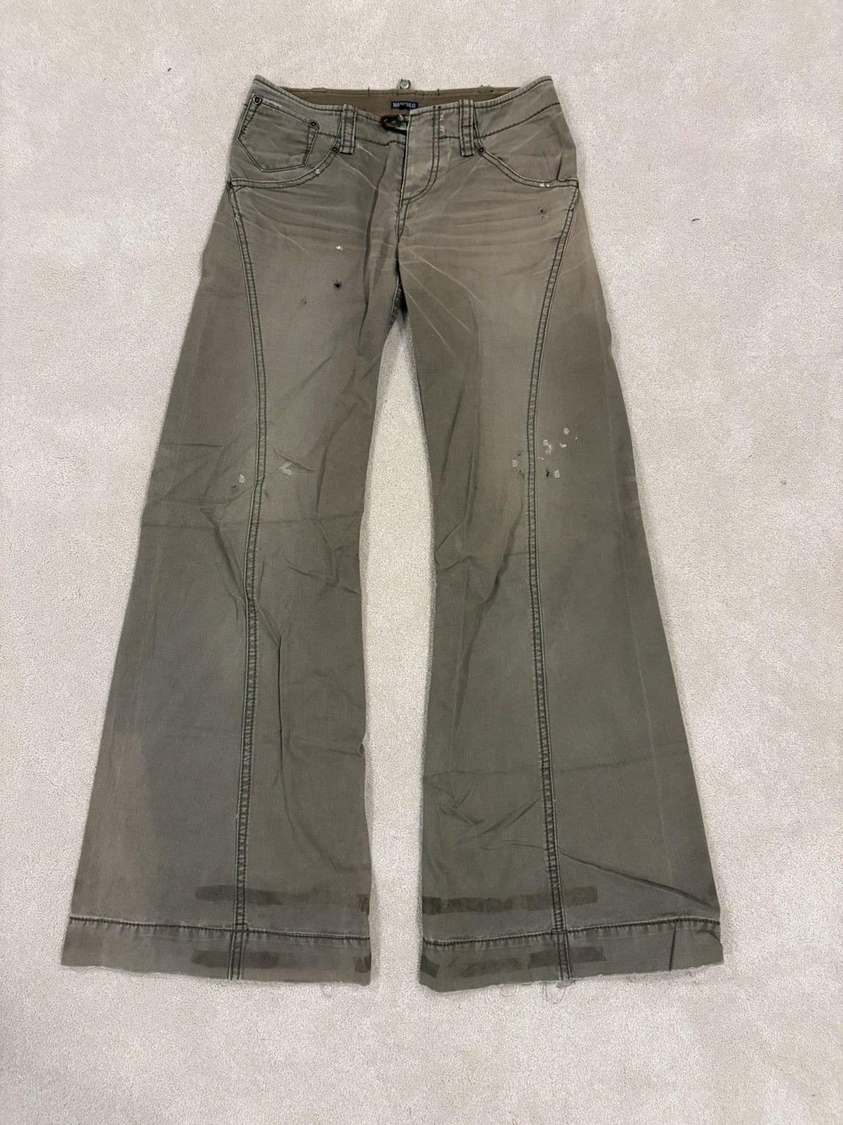 Japanese Brand Distressed Wide Leg Jeans Grey Size US 29 - 10 Thumbnail