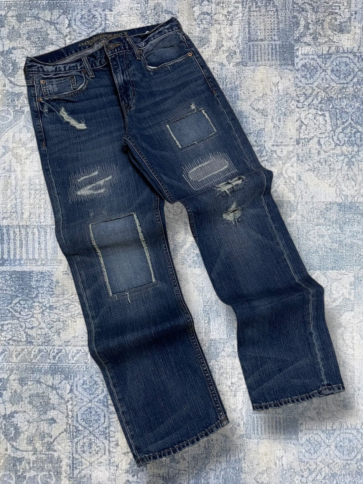 Japanese Brand Rare Designer American Eagle Outfiters Patchwork Distressed Size US 31 - 2 Thumbnail