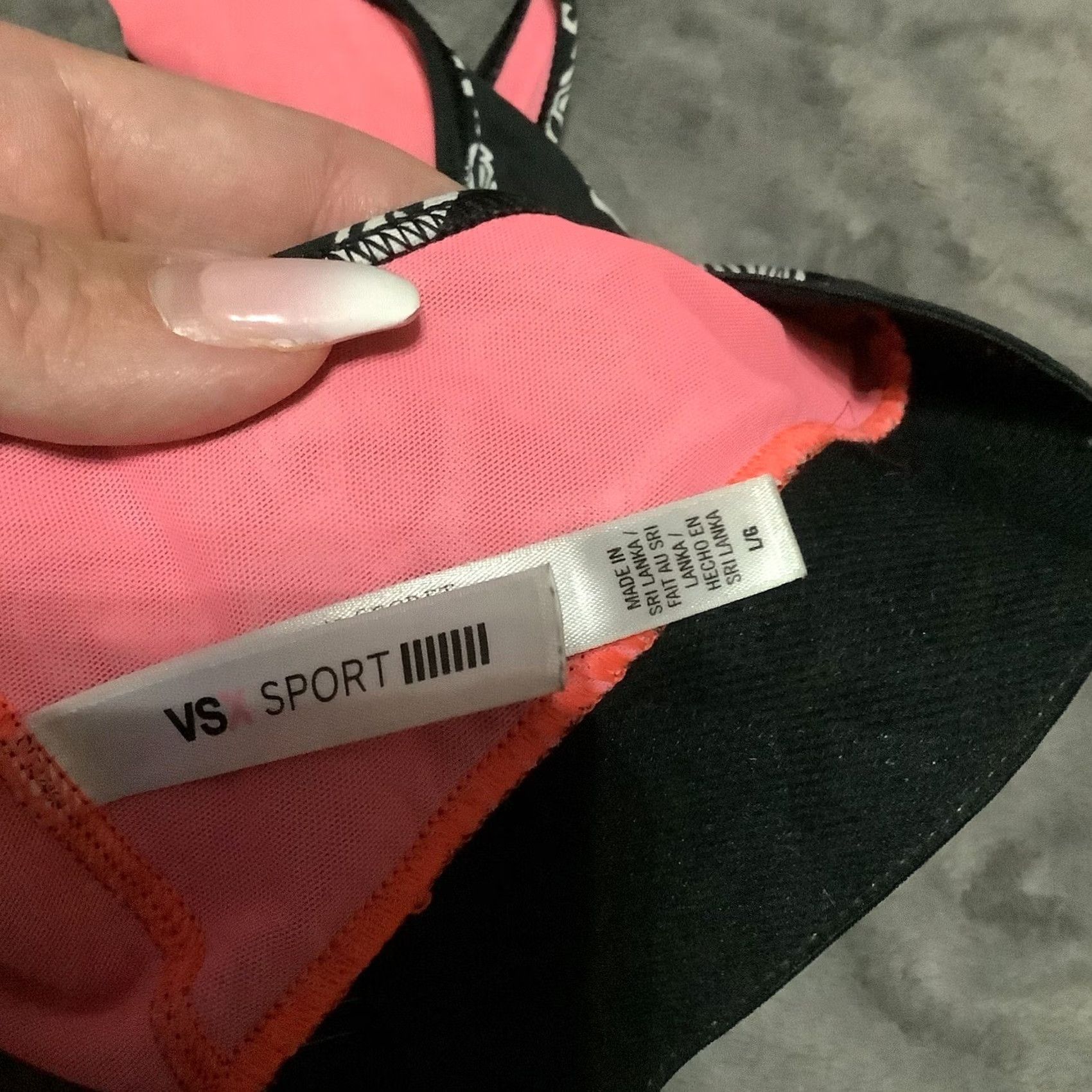 Victoria's Secret Victoria’s Secret VSX Victoria SPORT Racerback Sports Bra L Black Zebra Print Womens Size ONE SIZE - 4 Thumbnail