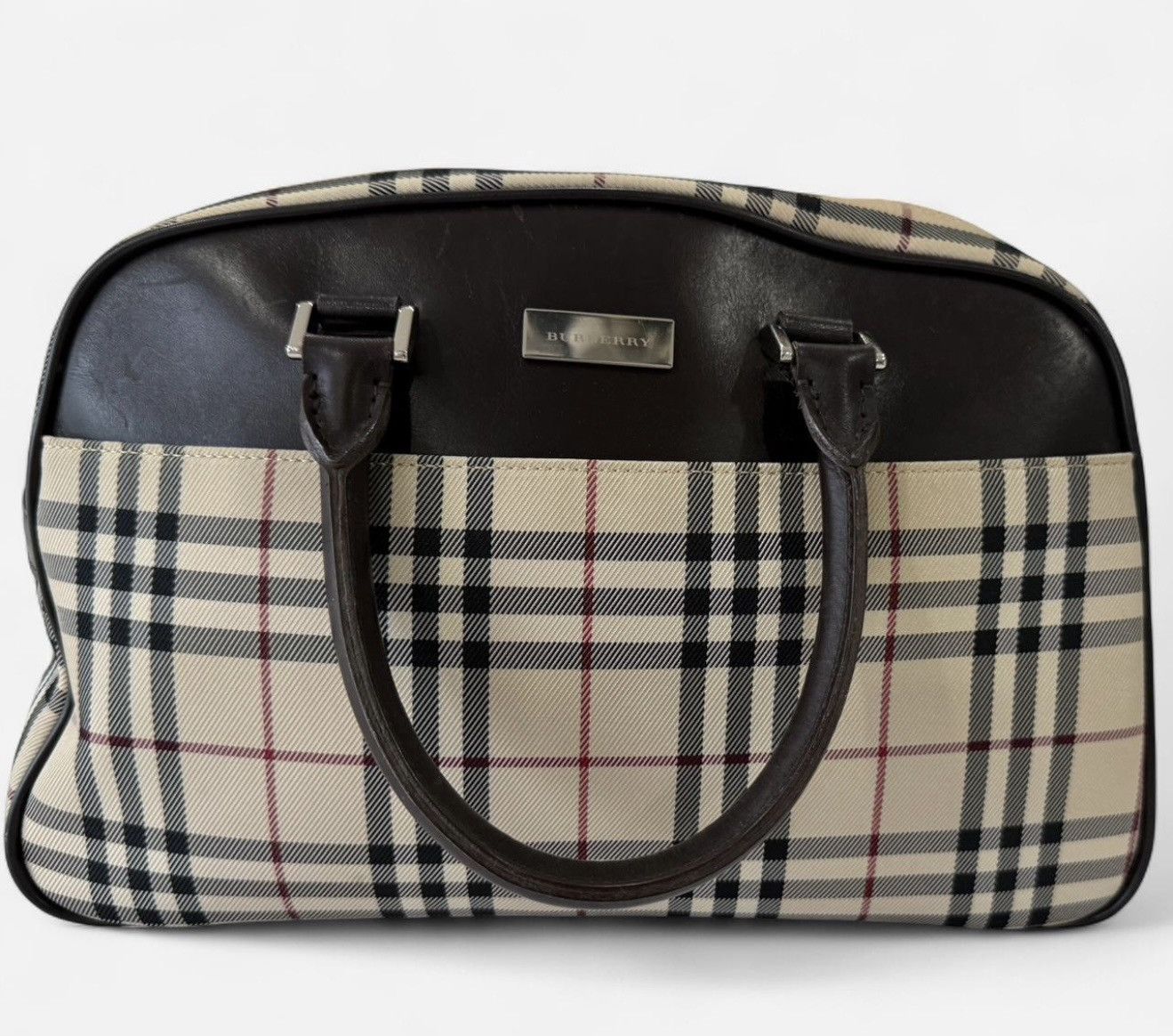 Burberry Burberry Classic Check Canvas Handbag Size ONE SIZE - 1 Thumbnail