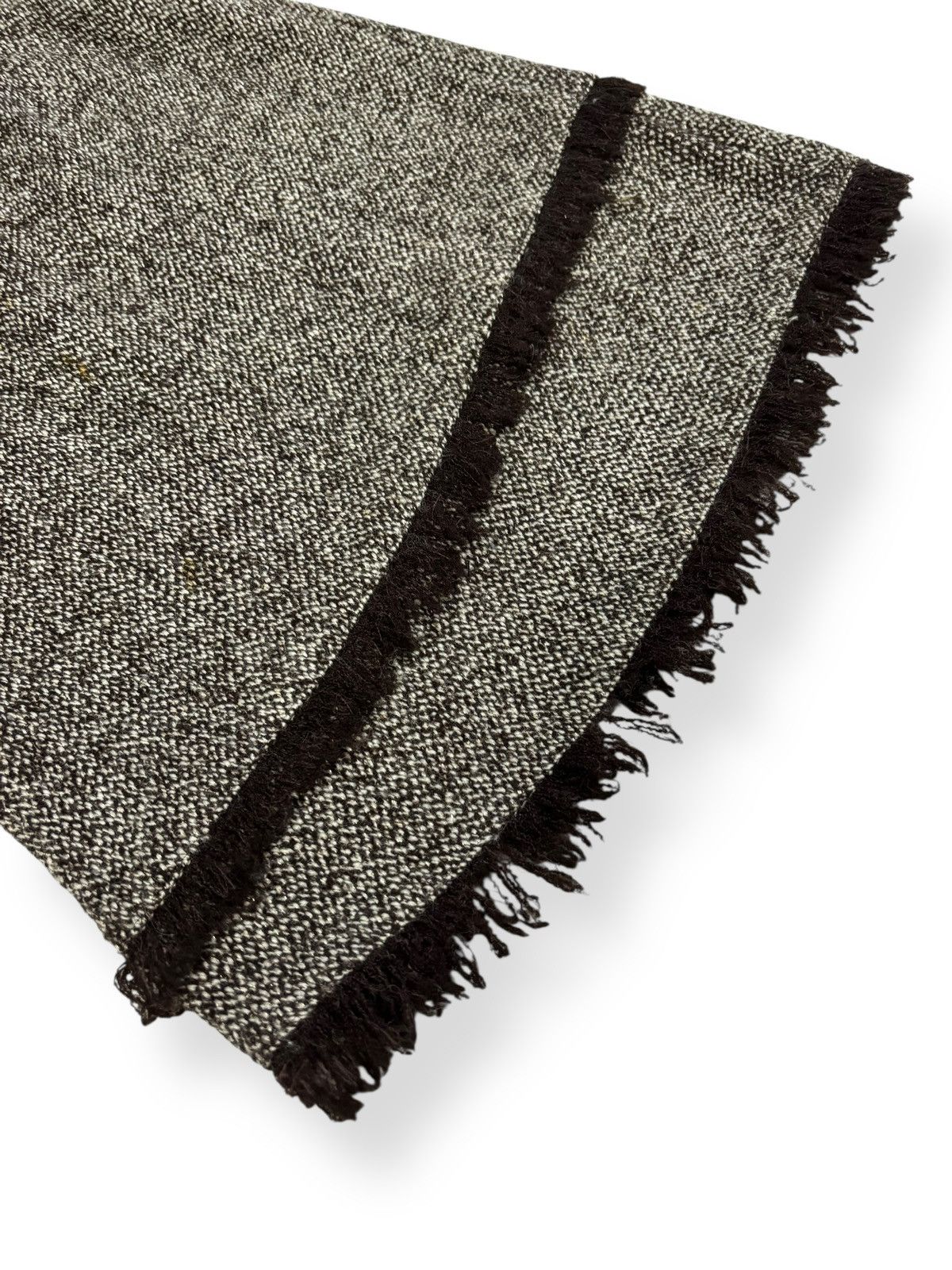 Japanese Brand 22 Octobre Tweed Mini Skirt Asymmetrical Rabanne Fringe Size 24" / US 00 / IT 34 - 4 Thumbnail