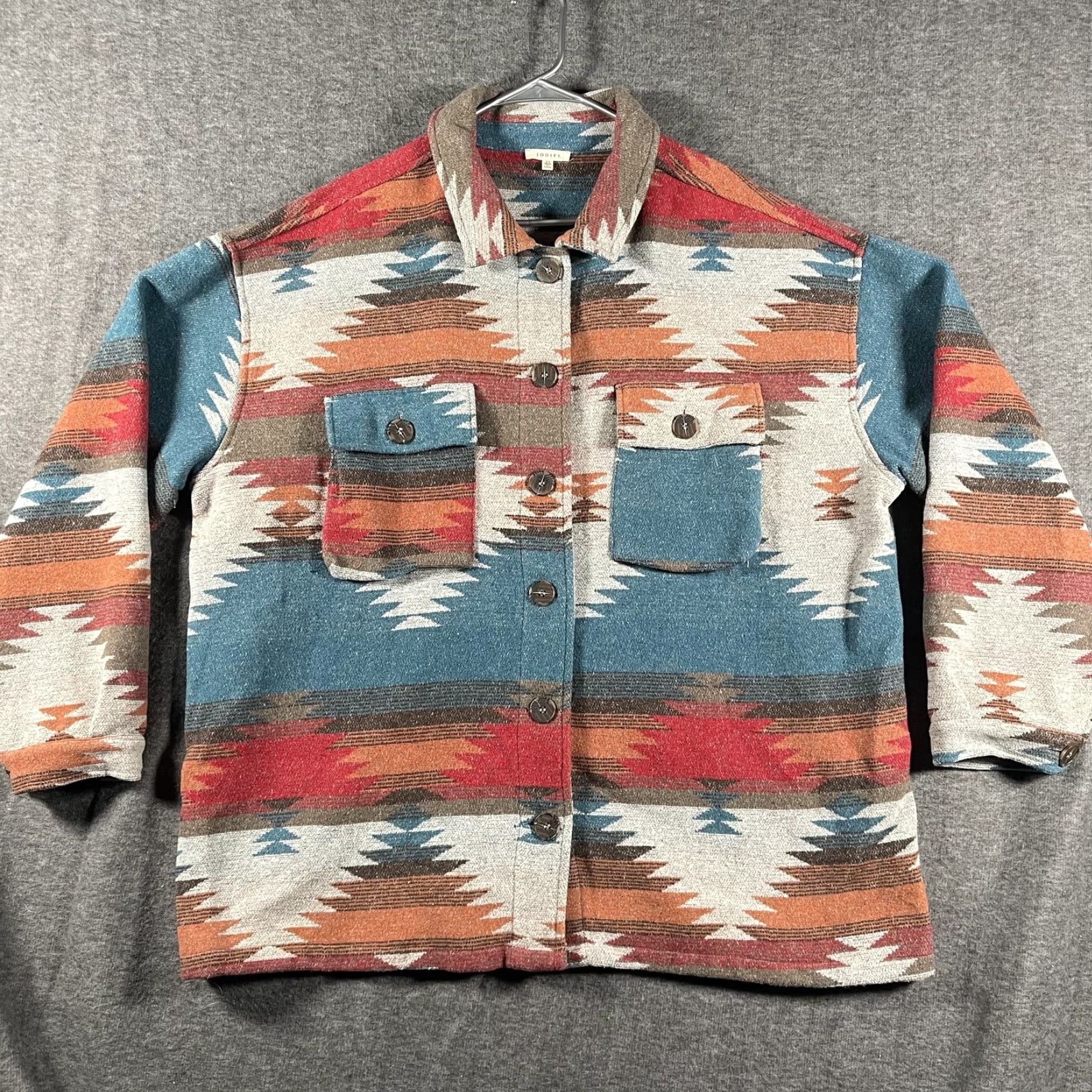 Vintage JODIFL Jacket Womens 2X Aztec Southwestern Shirt Jacket Button Front Pockets Size XXL / US 16-18 / IT 52-54 - 3 Thumbnail