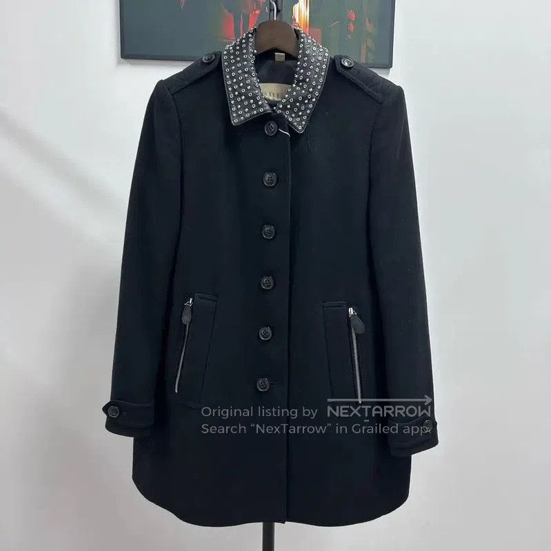 Burberry Burberry Women's Black Wool Long Coat. Size L / US 10 / IT 46 - 1 Thumbnail
