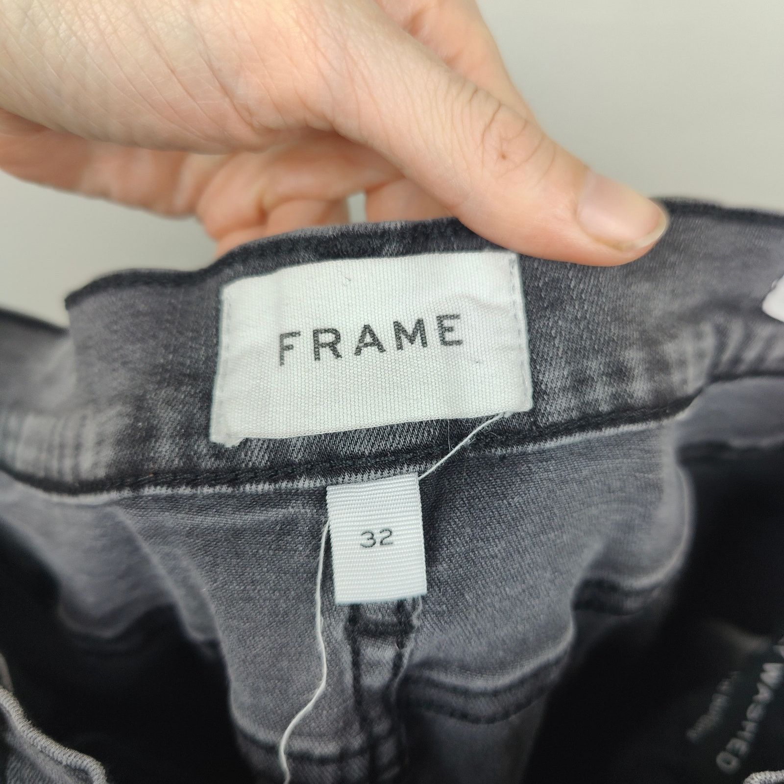 Frame Frame Le High Flare Jeans Womens 32 Gray Wash Raw Hem Size 32" / US 10 / IT 46 - 6 Thumbnail