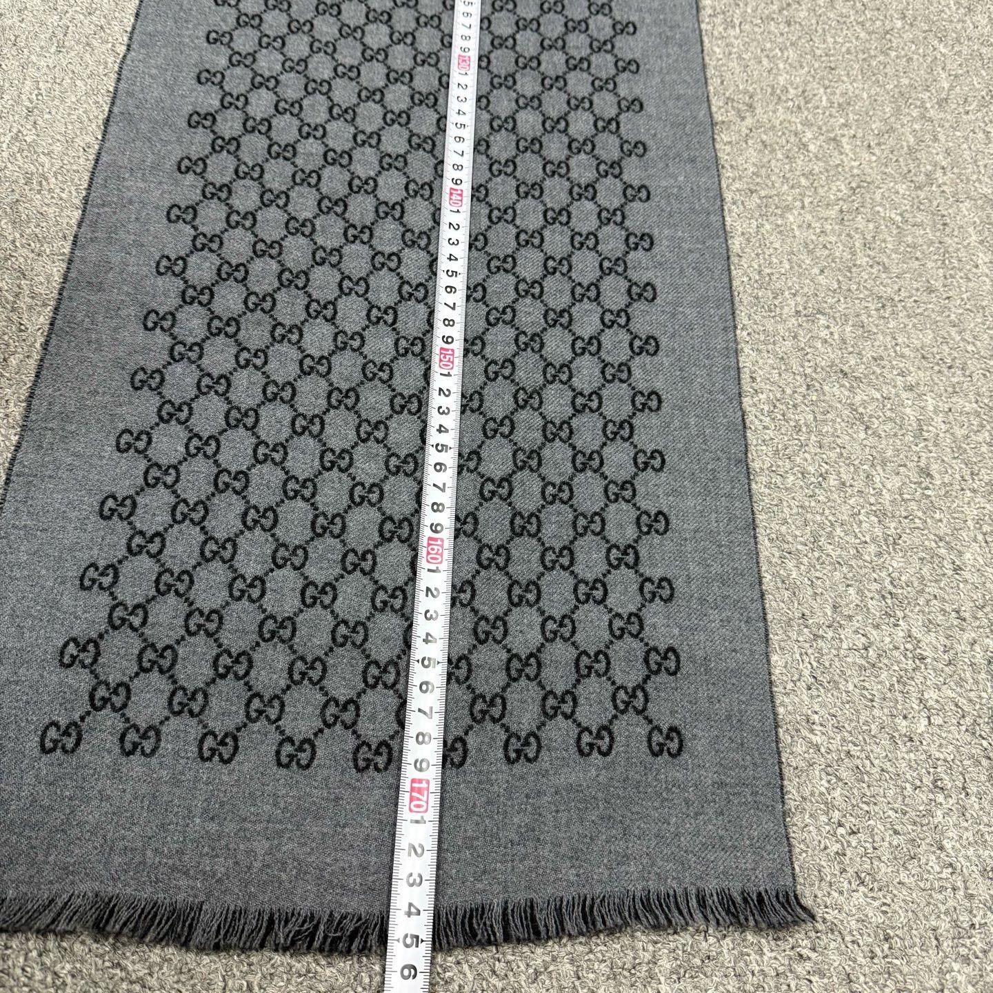 Gucci Gucci Dark Gray Wool Scarf Size ONE SIZE - 6 Thumbnail