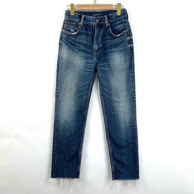 Saint Laurent Paris Saint Laurent Washed Blue Fringed Denim Pants- DMC Size US 28 / EU 44 - 1 Thumbnail