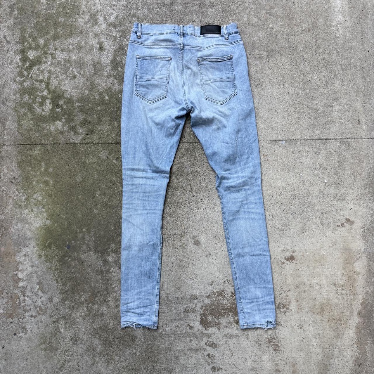 Amiri amiri destroyed thrashed light blue wash skinny jeans Size US 32 / EU 48 - 2 Thumbnail