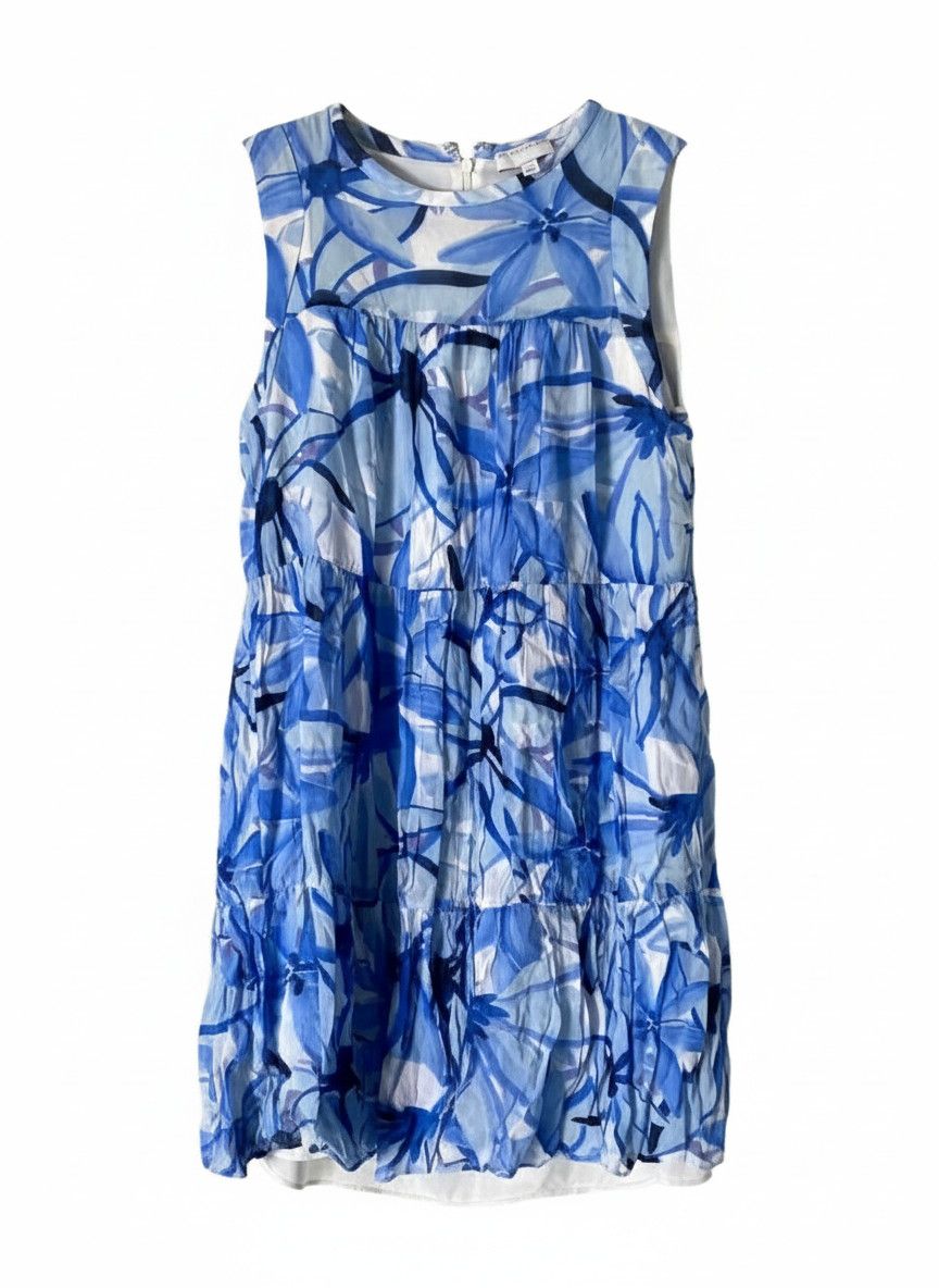 Other Vibrant Abstract Floral Sleeveless Tiered Mini Dress Size ONE SIZE - 1 Preview