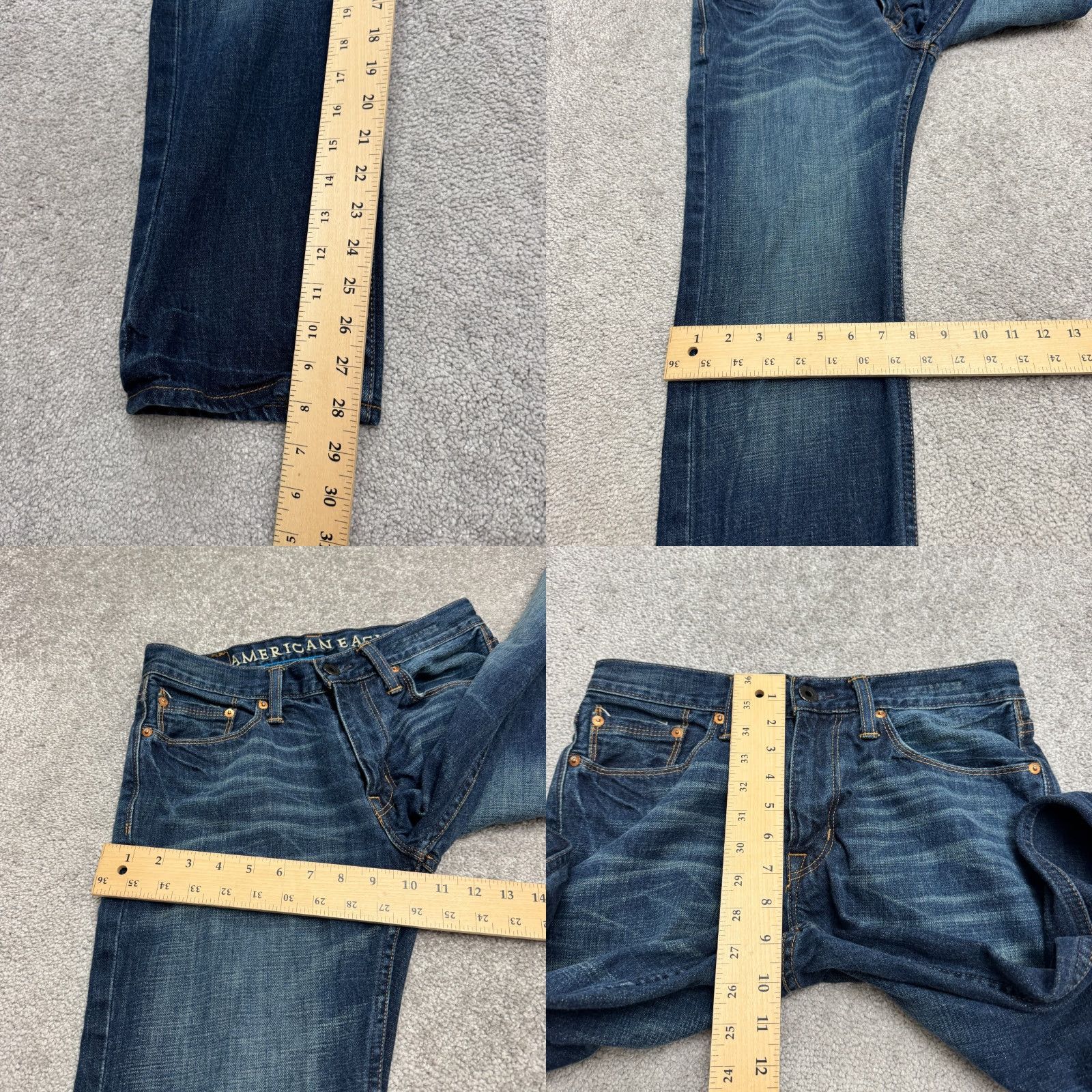 American Eagle Outfitters American Eagle Jeans Men Slim Fit Straight Leg Denim 29x30 Blue Dark Wash Cotton Size US 30 / EU 46 - 9 Thumbnail