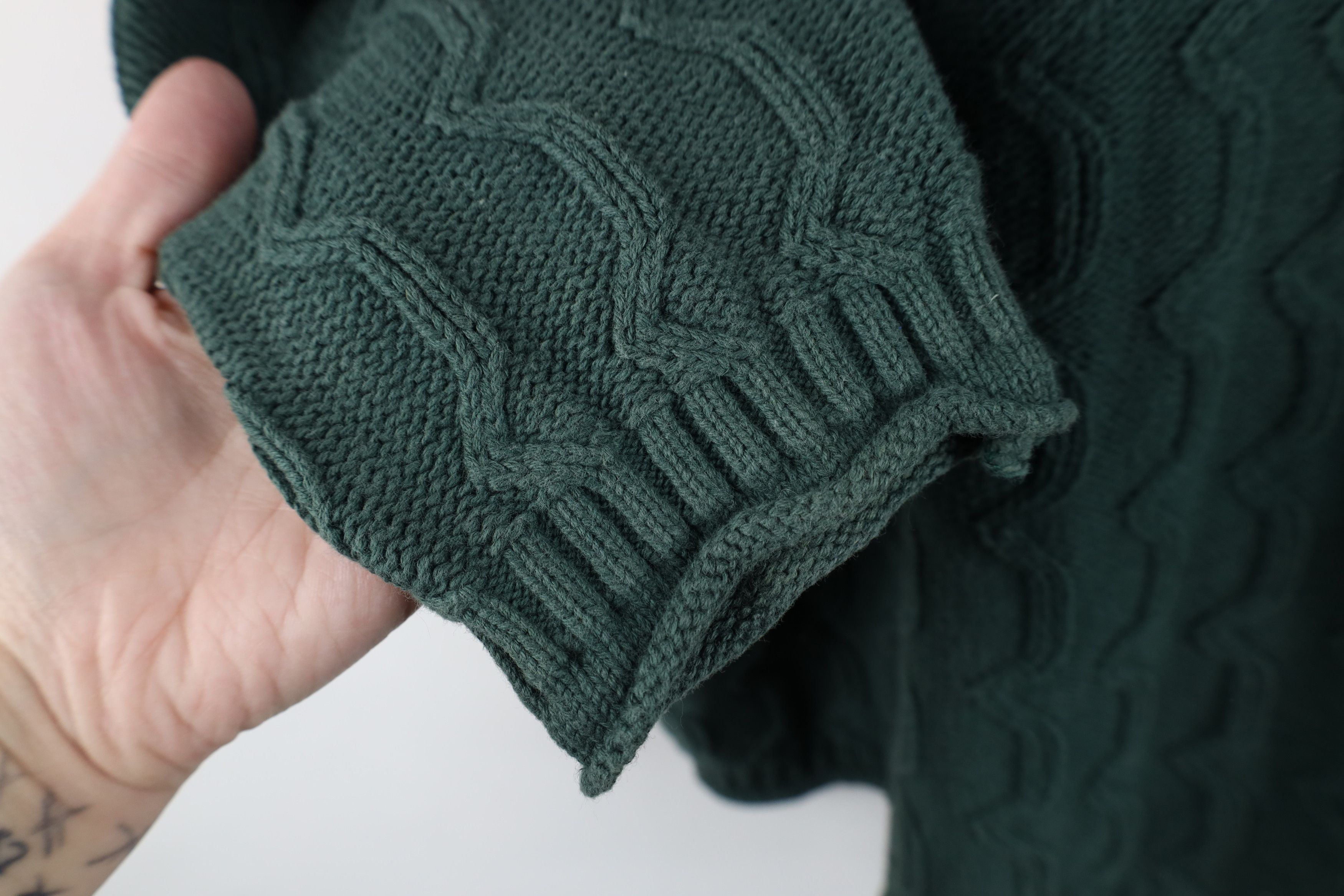Esprit Vintage 90s Esprit Babydoll Marled Knit Sweater Green Cotton Size L / US 10 / IT 46 - 6 Thumbnail