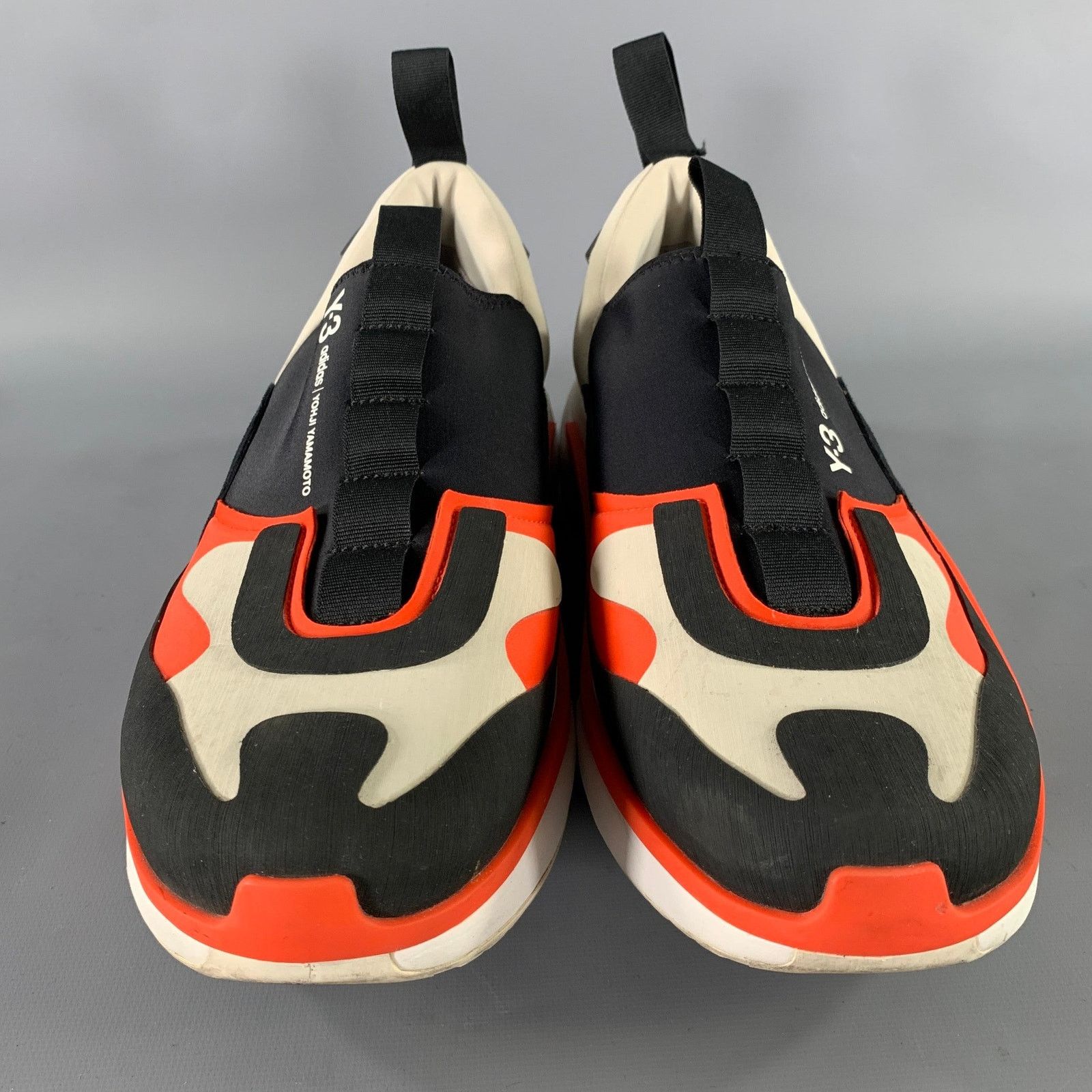 Y-3 Y-3 Size 12 Black Orange & White Layered Slip On Sneakers Size US 12 / EU 45 - 4 Thumbnail