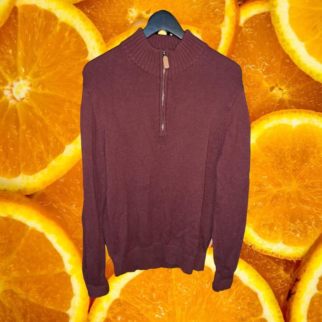 Other St John's Bay Maroon 1/4 Zip Sweater 100% Cotton Size Large Size US L / EU 52-54 / 3 - 1 Thumbnail