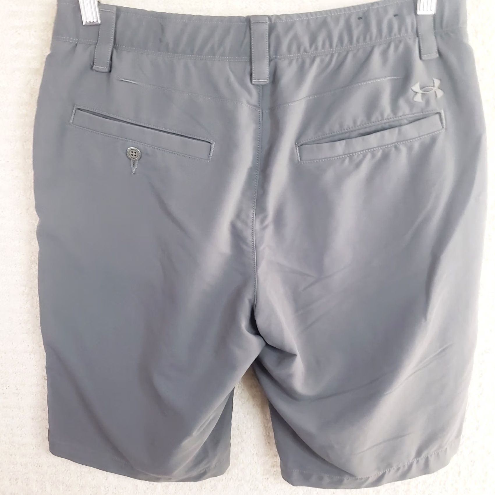 Under Armour Under Armour Shorts Men 32x10 Gray - Elastic Waist Stretch - Chino Style - Match Play Golf - Regular Fit - 32 in Waist - Gray - Mens Size US 32 / EU 48 - 7 Thumbnail