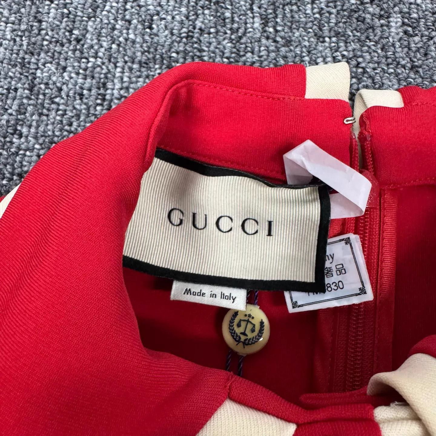 Gucci Gucci Tiger Gold Buckle Red Beige Trim Sleeveless Dress XXS Size XXS / US 00 / IT 34 - 4 Thumbnail