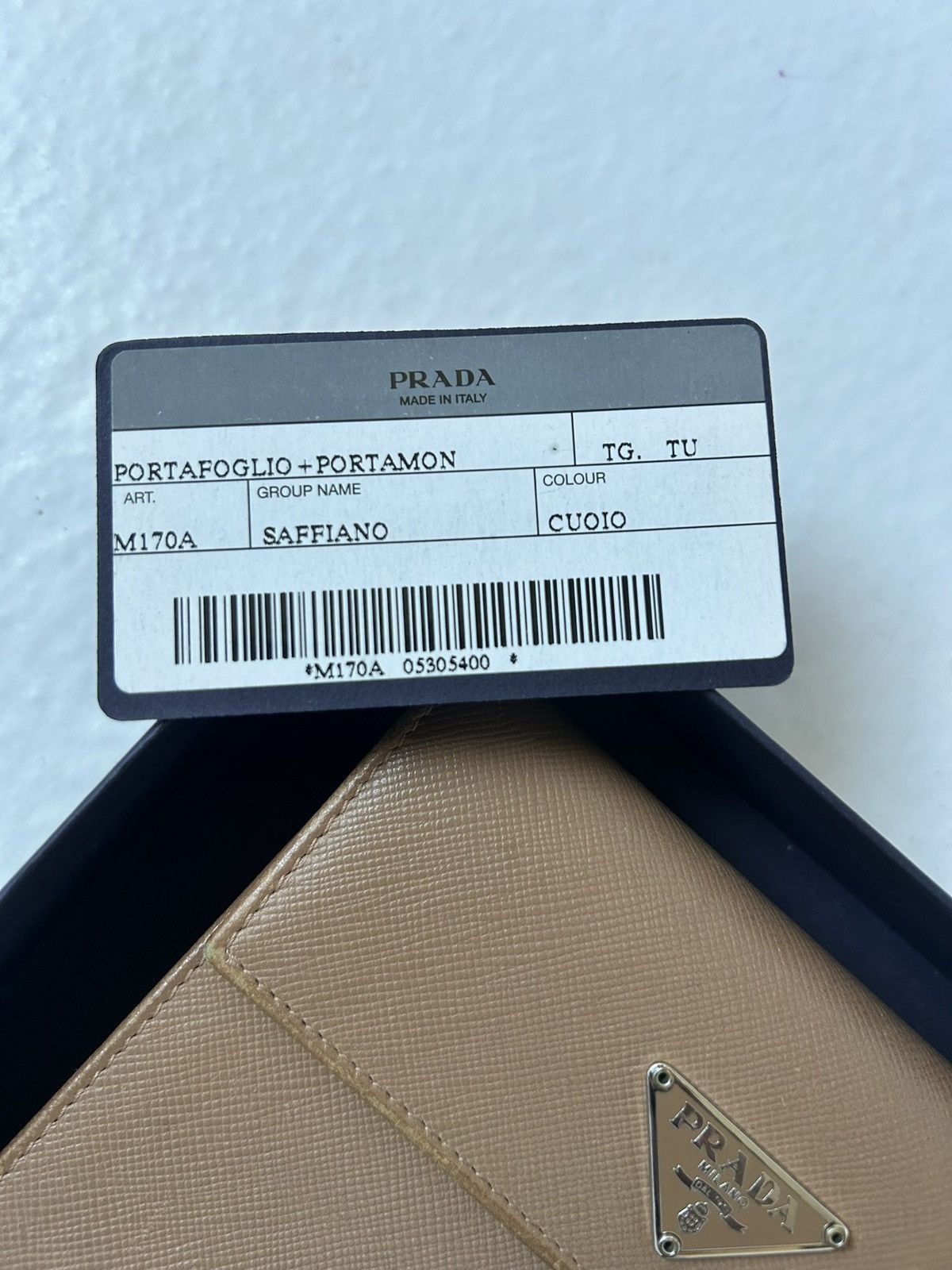 Prada Saffiano Beige Leather Wallet Size ONE SIZE - 2 Thumbnail