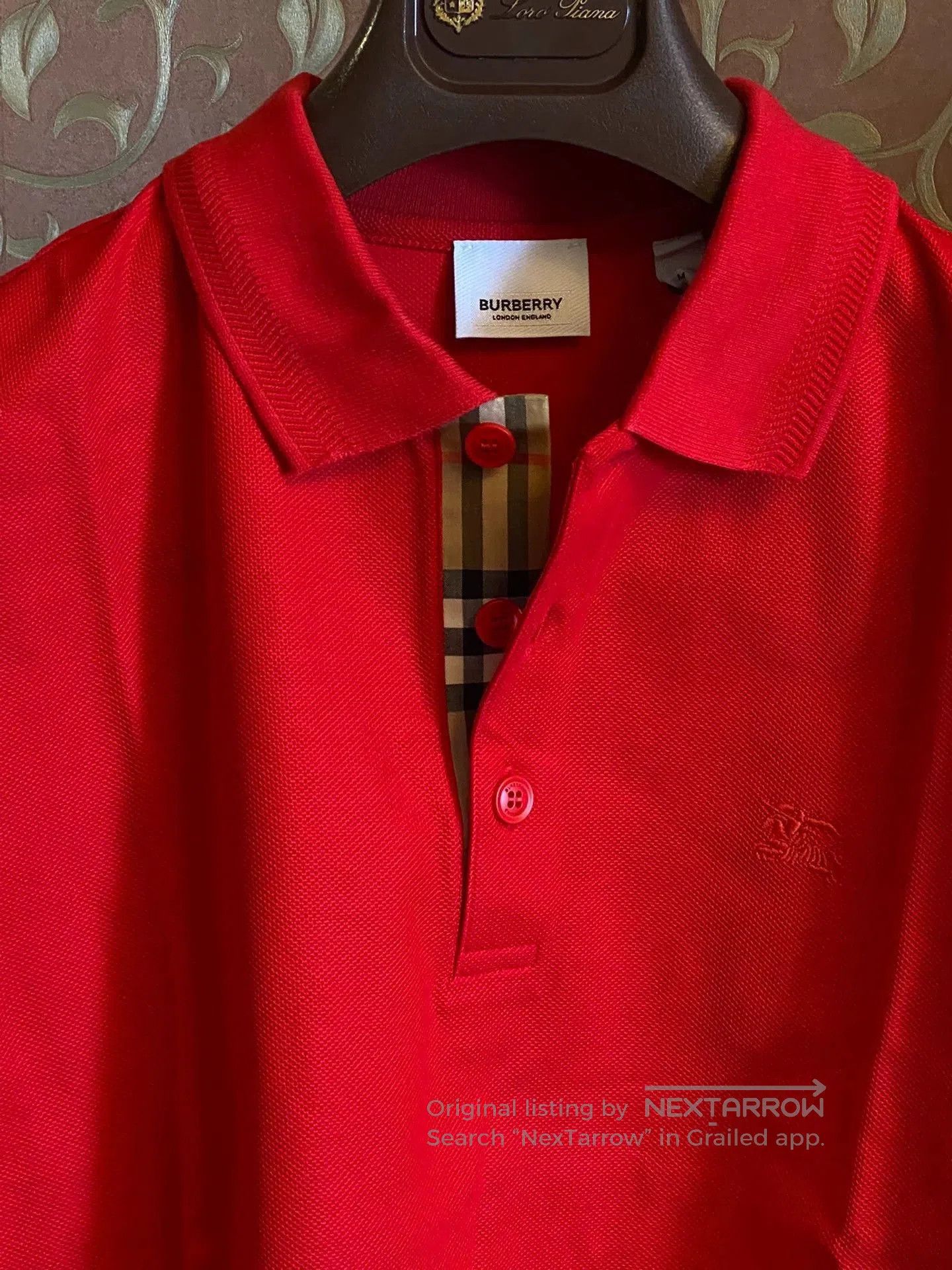 Burberry Red Short Sleeve Polo Shirt Size L. Size US L / EU 52-54 / 3 - 2 Thumbnail