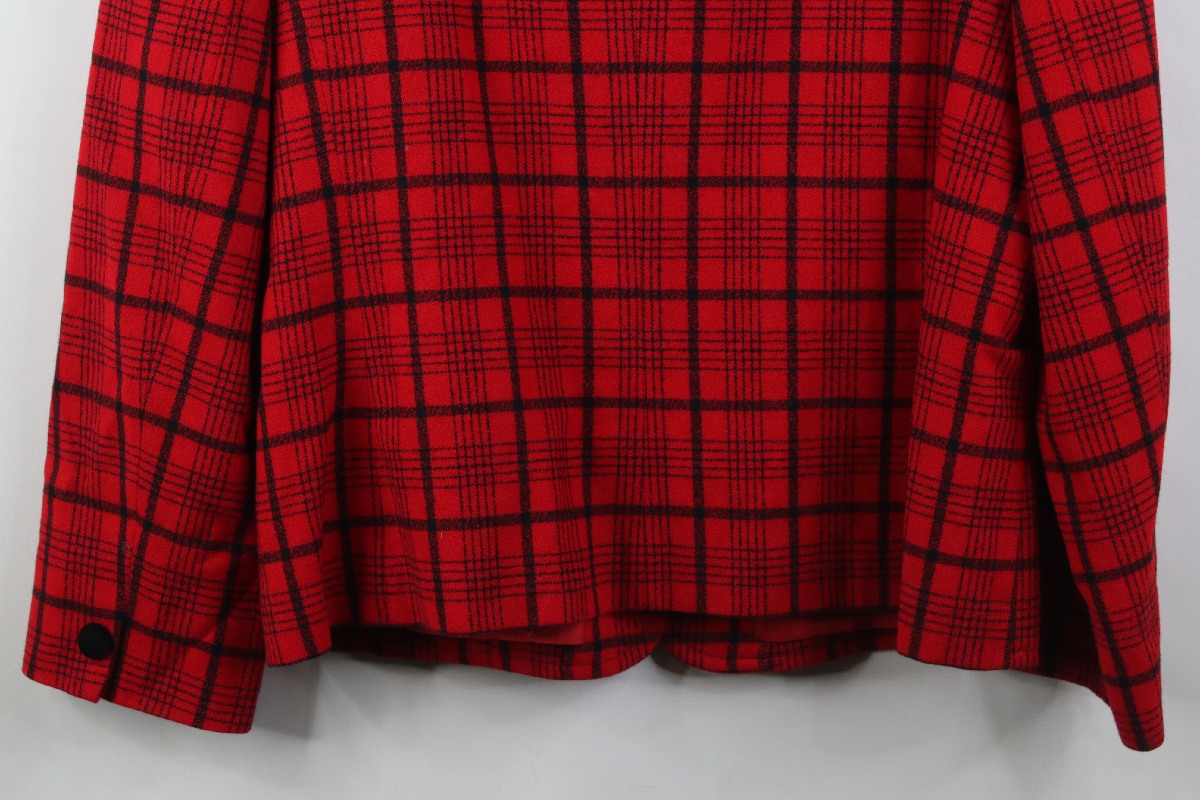 Pendleton Vintage 90s Pendleton Wool Suit Blazer Jacket Red Plaid USA Size XXL / US 16-18 / IT 52-54 - 14 Thumbnail