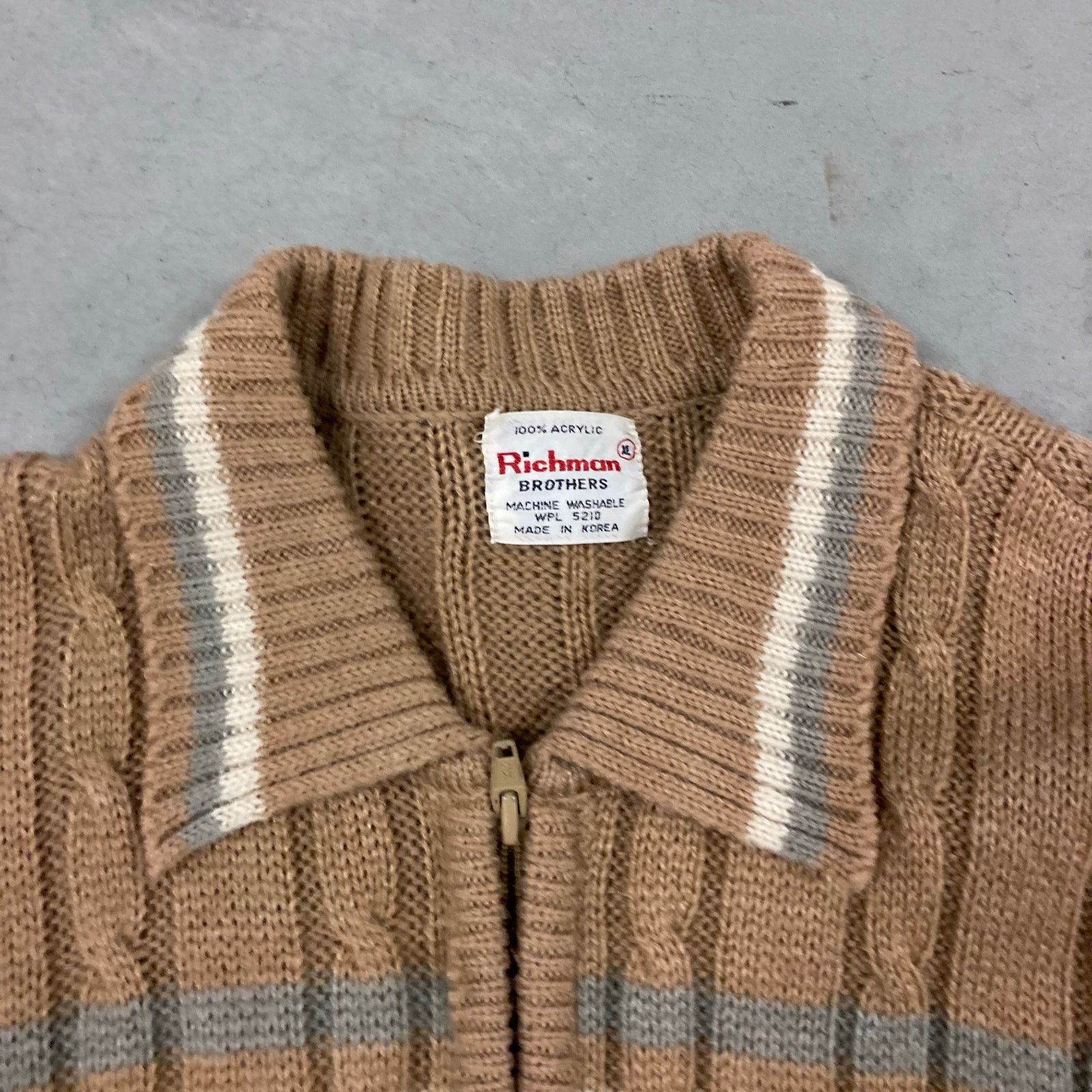 Vintage vintage 80s zip up cardigan sweater Size US L / EU 52-54 / 3 - 3 Thumbnail