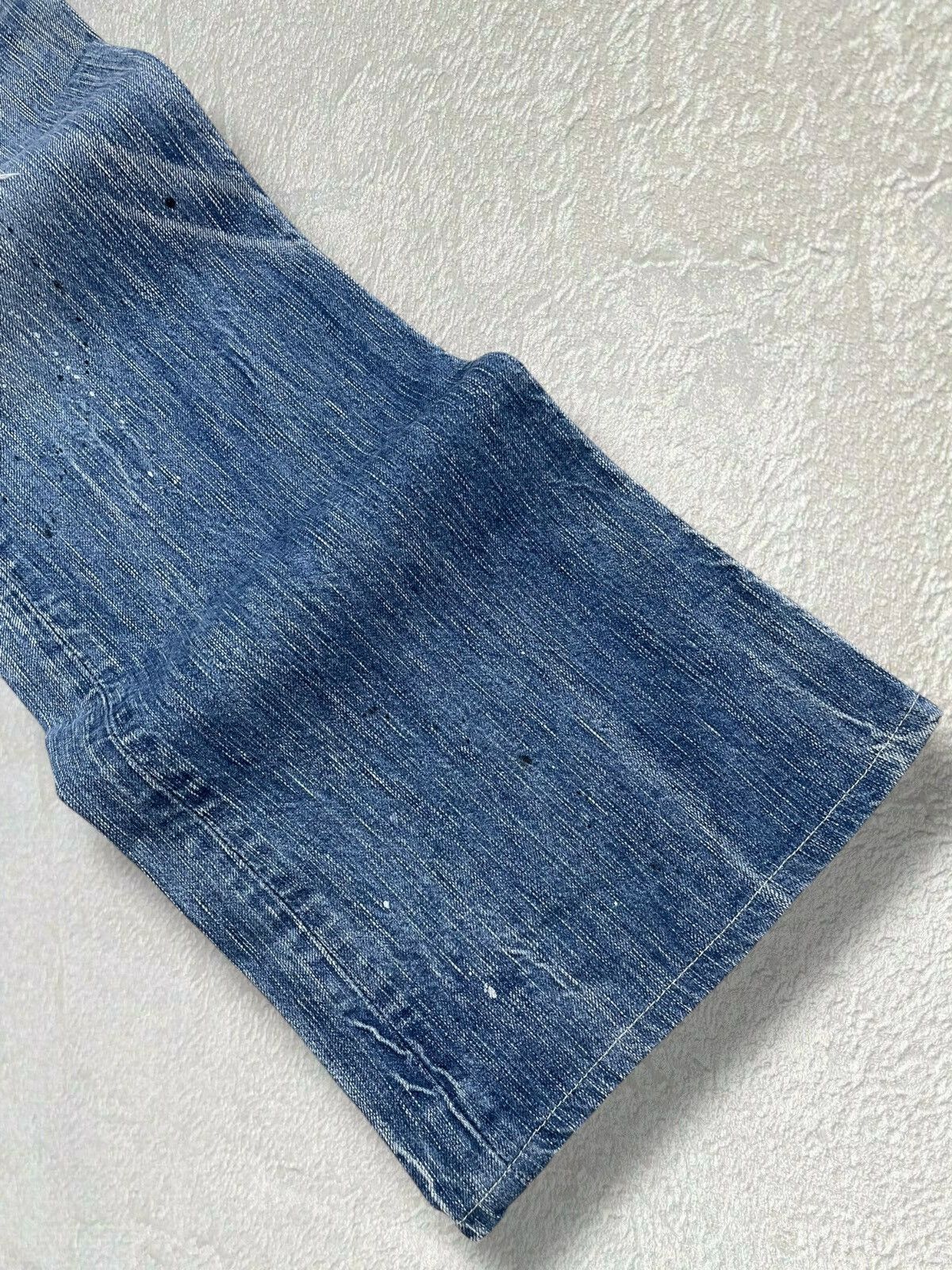 Designer × Edwin × Vintage Vintage Edwin Blue Trip 503 Iconic Distressed Flared Denim Size US 33 - 3 Thumbnail