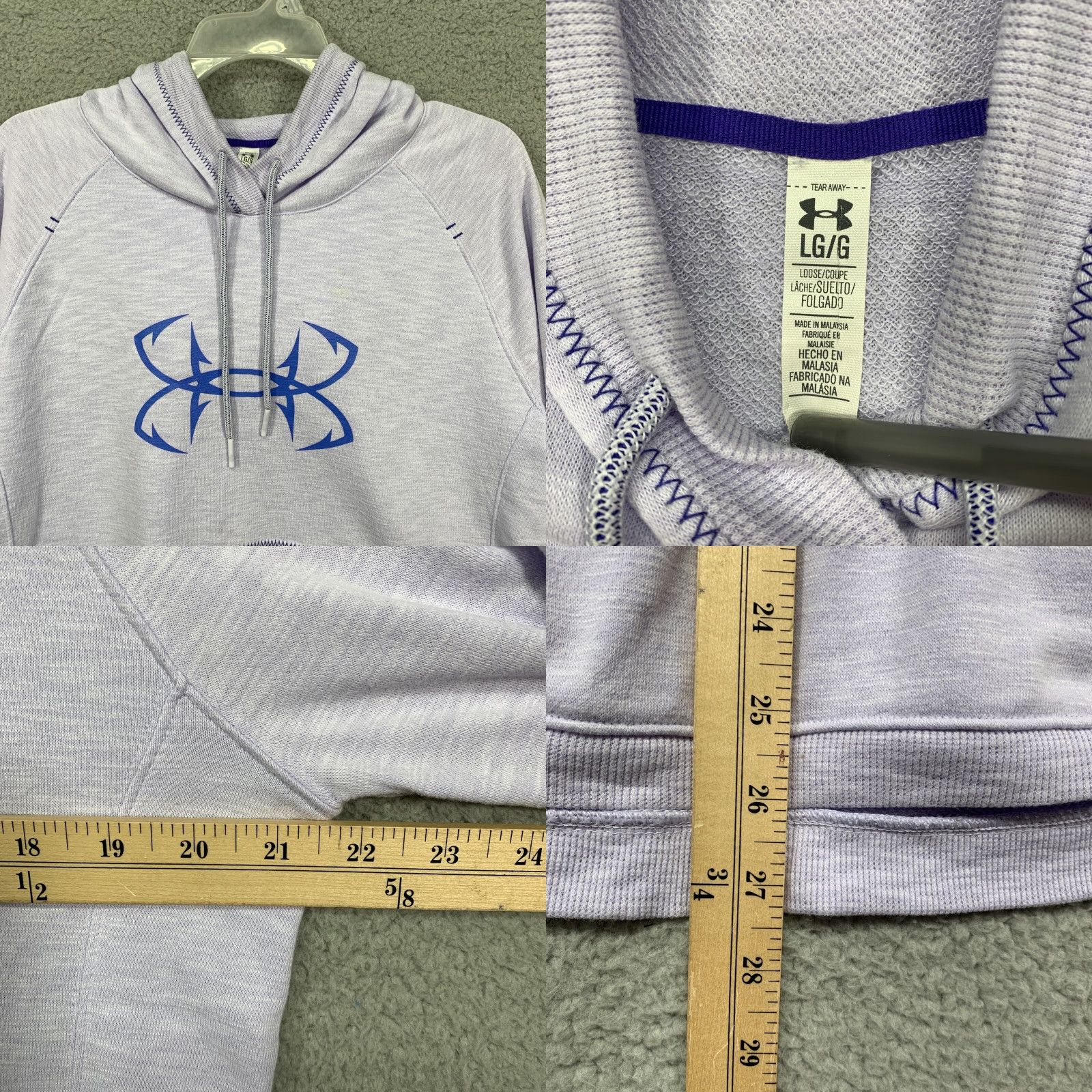 Under Armour Under Armour Women’s L Hooded Pullover Lightweight Sweatshirt Kangaroo Pocket Green Logo Pullover Women L Hoodie Sweatshirt Activewear Size L / US 10 / IT 46 - 8 Thumbnail