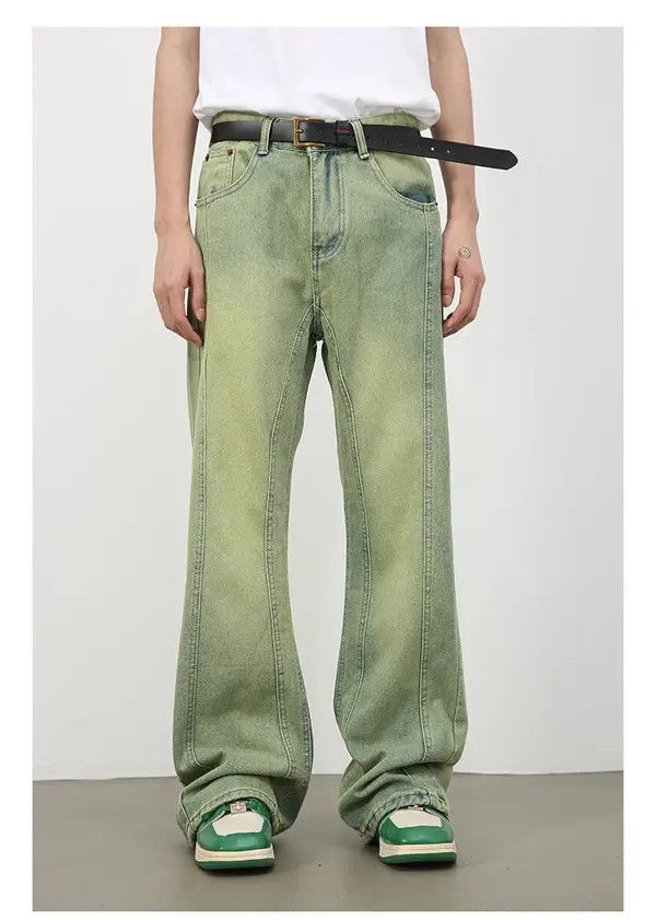 Japanese Brand Men's distressed patchwork retro loose flared jeans Size US 32 / EU 48 - 6 Thumbnail