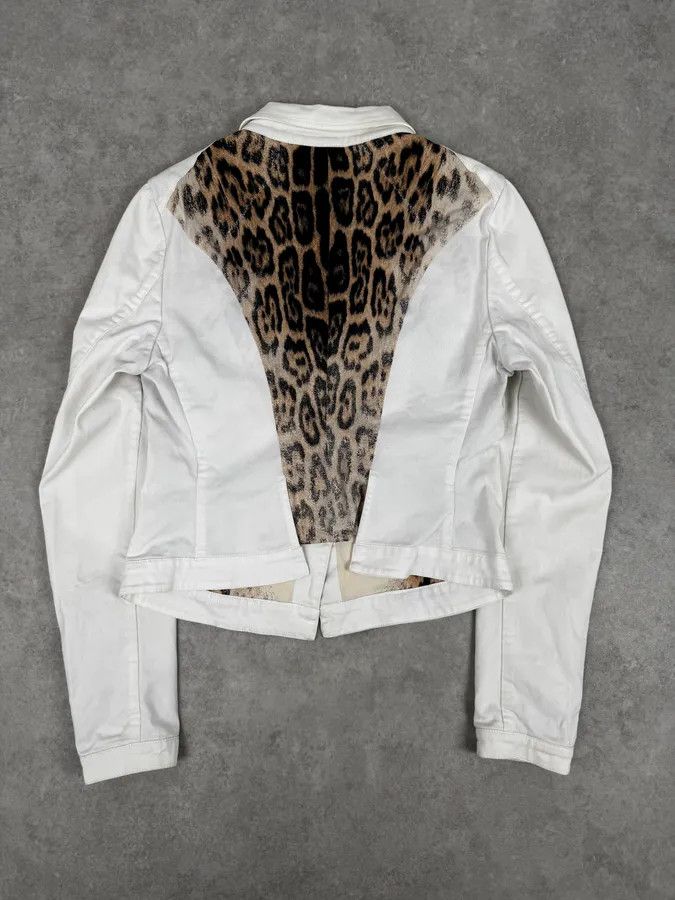 Roberto Cavalli AW2001 Roberto Cavalli White & Leopard Patchwork Jacket Size S / US 4 / IT 40 - 1 Thumbnail