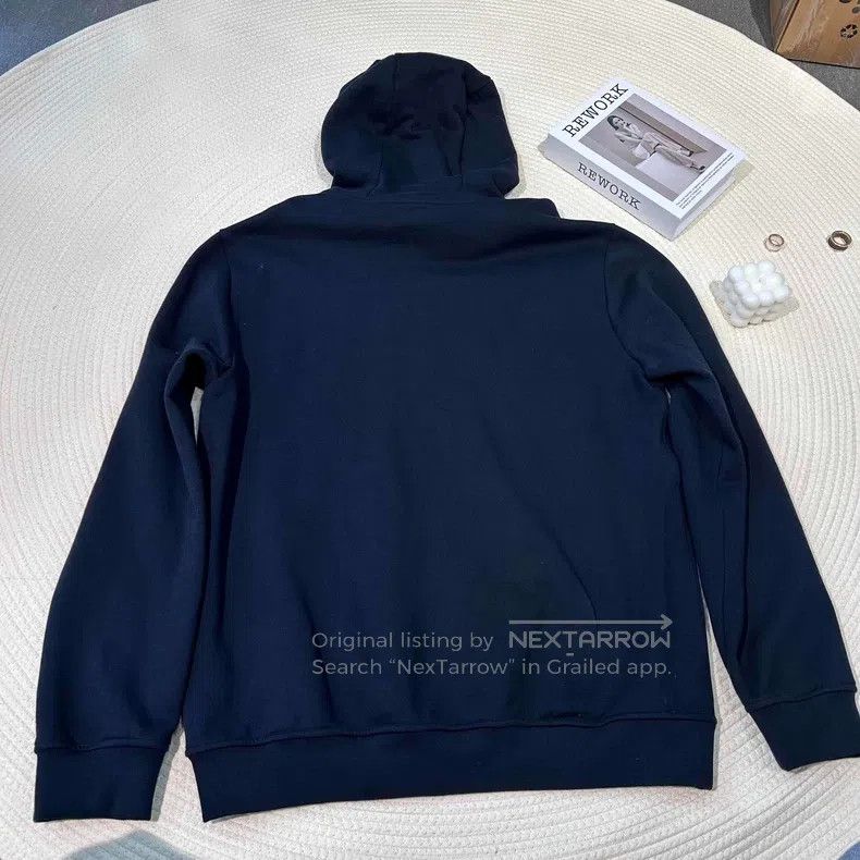 Hermes Men's Pure Cotton Thin Fleece Hoodie with Front Lea
